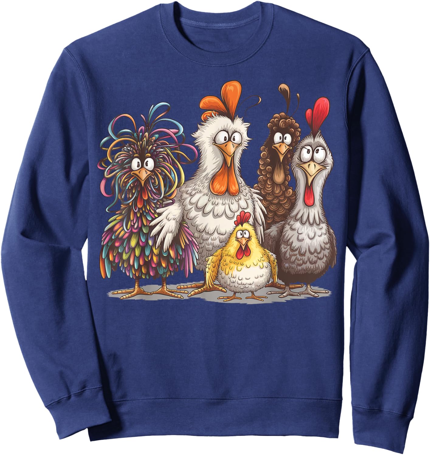 Funny Eagerlys Colorful Chicken Gift Women kid Sweatshirt - Sweatshirt | Navy