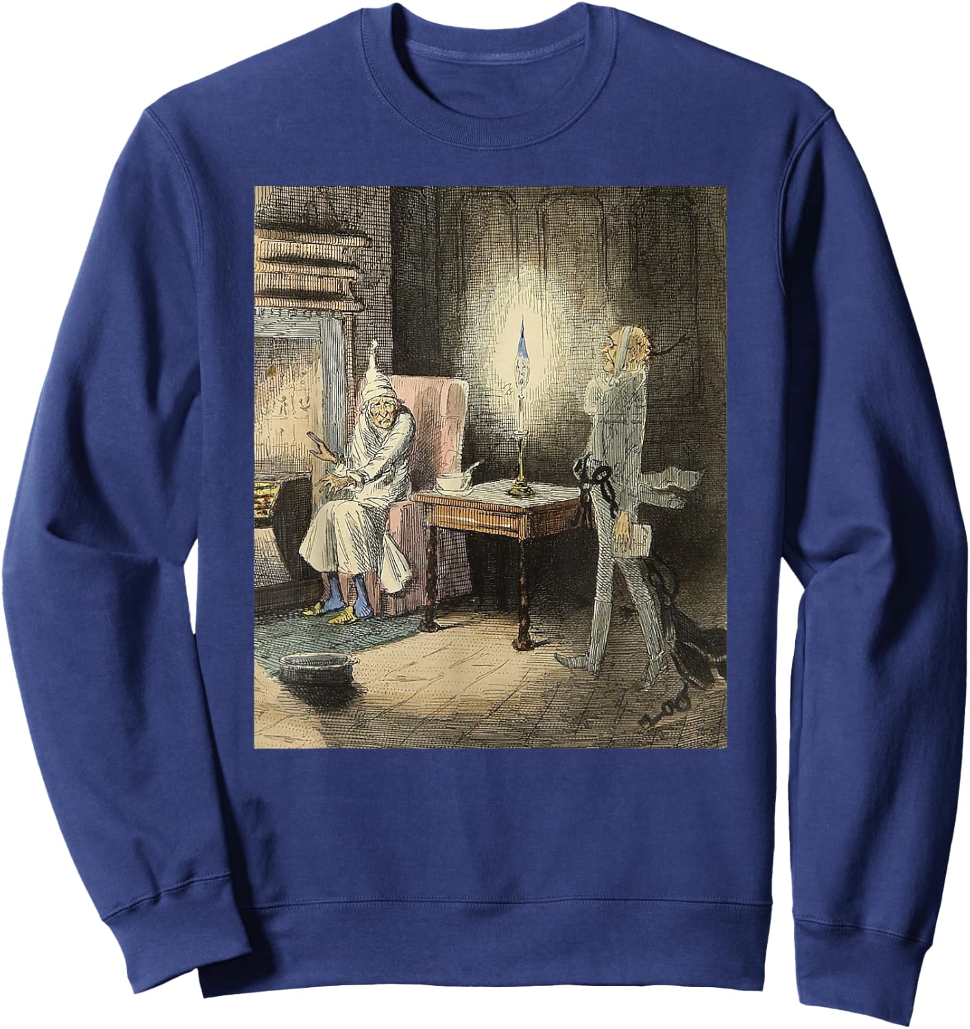 A Christmas Carol Scrooge Art-Ghost of Jacob Marley Sweatshirt - Sweatshirt | Navy
