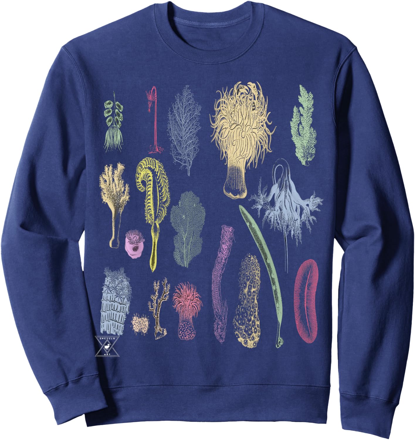 Coral Reef | Oceanography Botanical Sea Life Sweatshirt - Sweatshirt | Navy