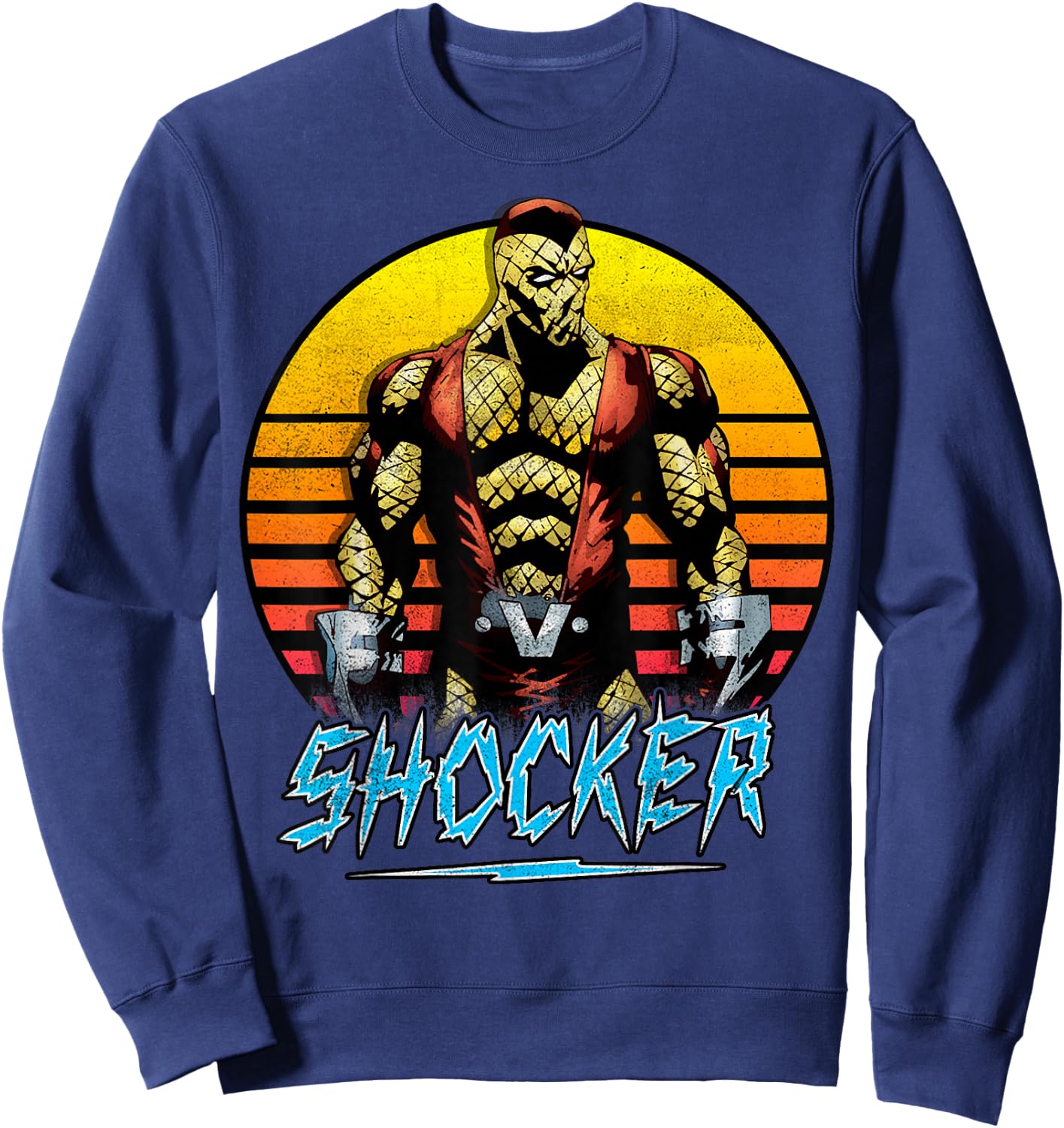 Marvel Shocker Retro 90's Spider-Man Sunset Graphic Sweatshirt - Sweatshirt | Navy