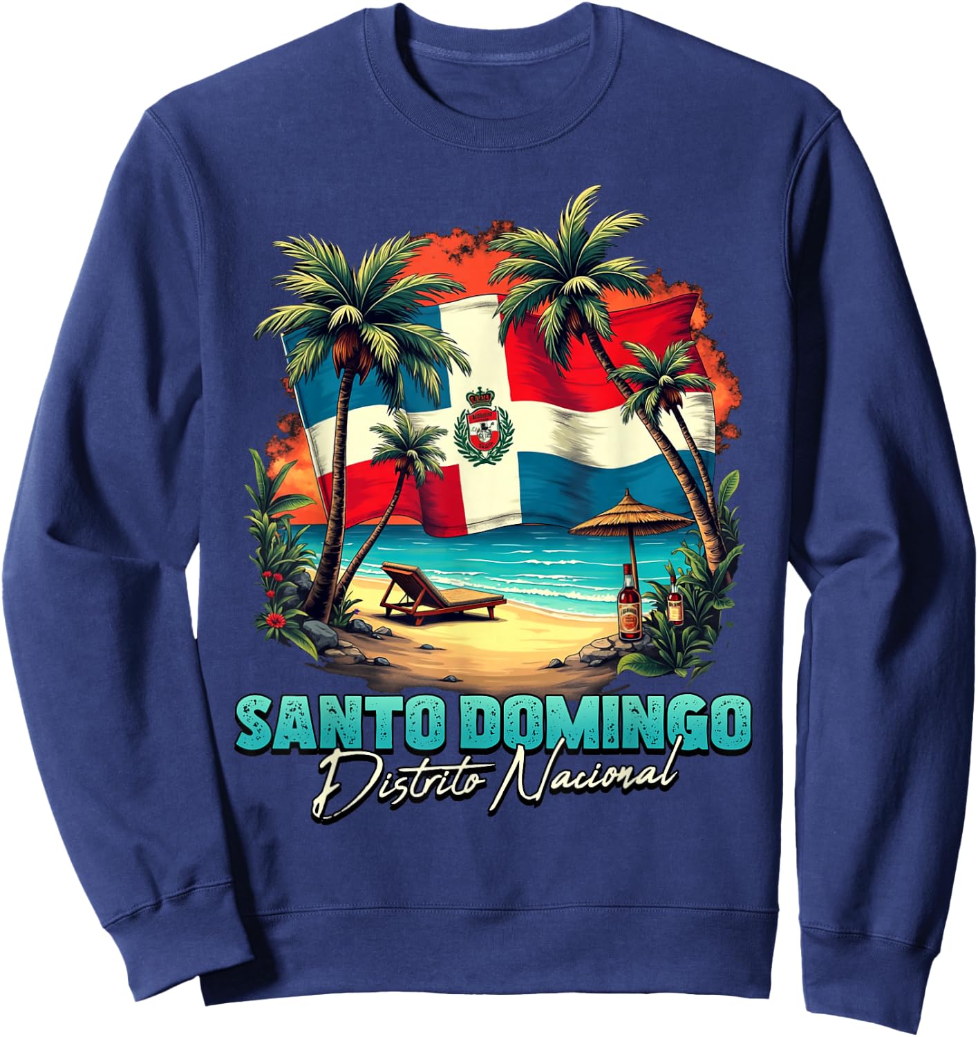Santo Domingo Distrito Nacional Dominican Republic Beach Sweatshirt - Sweatshirt | Navy