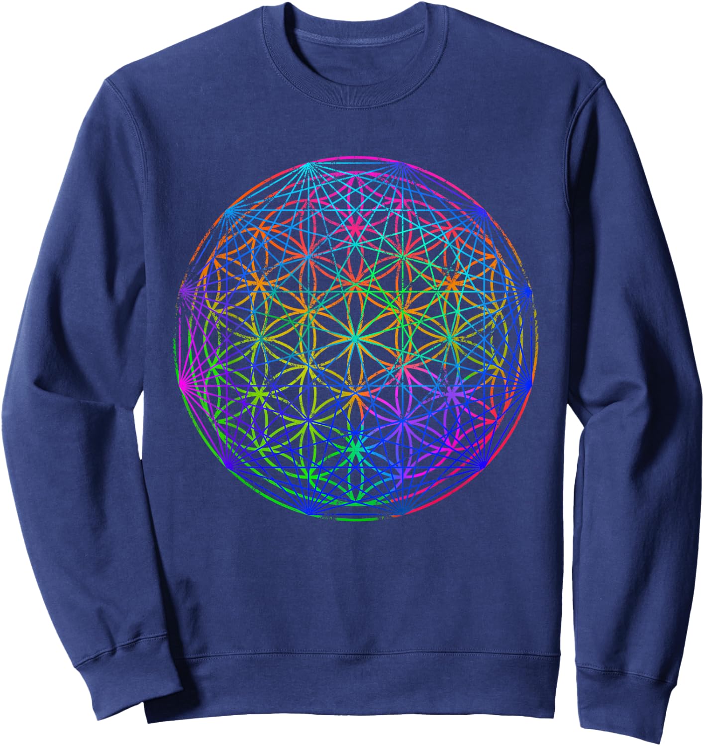 Geometric Chakra - Psychedelic Sacred Geometry Sweatshirt - Sweatshirt | Navy