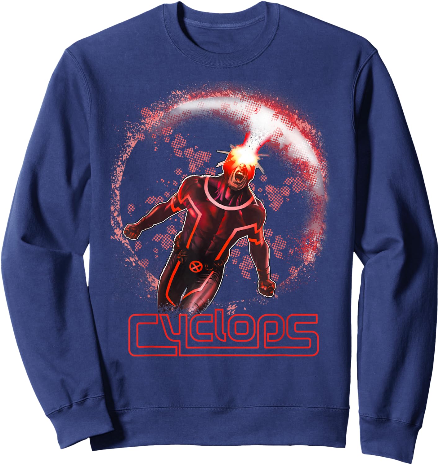 Marvel X-Men Cyclops Optic Blast Circle Graphic Sweatshirt - Sweatshirt | Navy