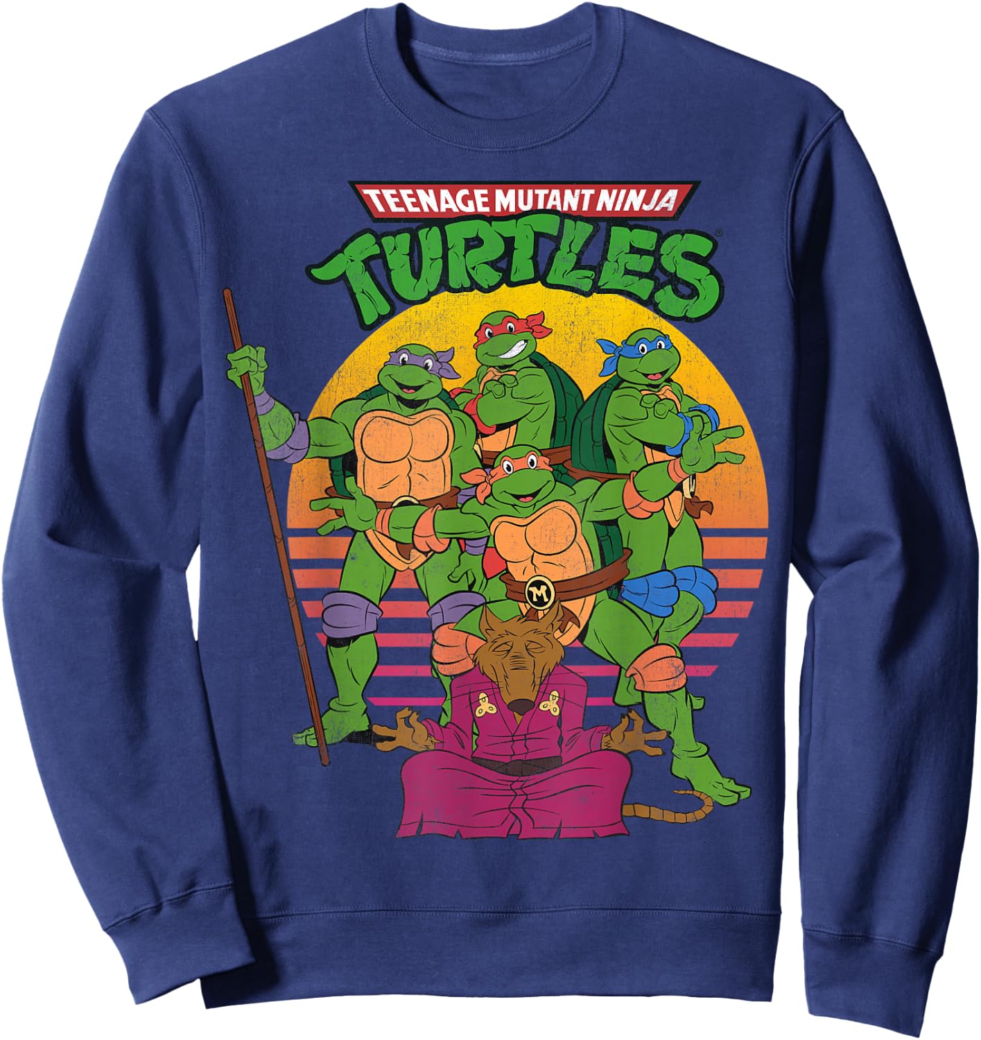 Teenage Mutant Ninja Turtles Retro Sun Group -Shirt Sweatshirt - Sweatshirt | Navy