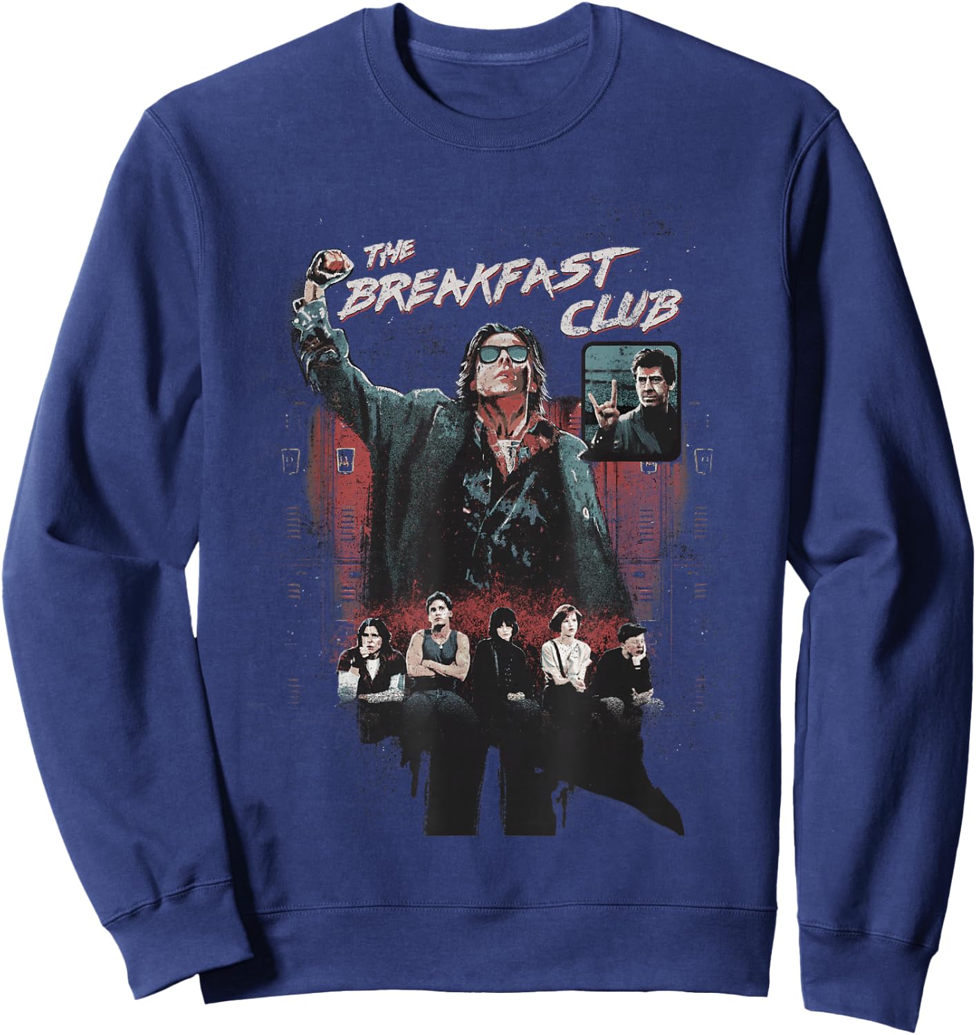 Breakfast Club Vintage Main Cast Logo Graphic Sweatshirt - Sweatshirt | Navy