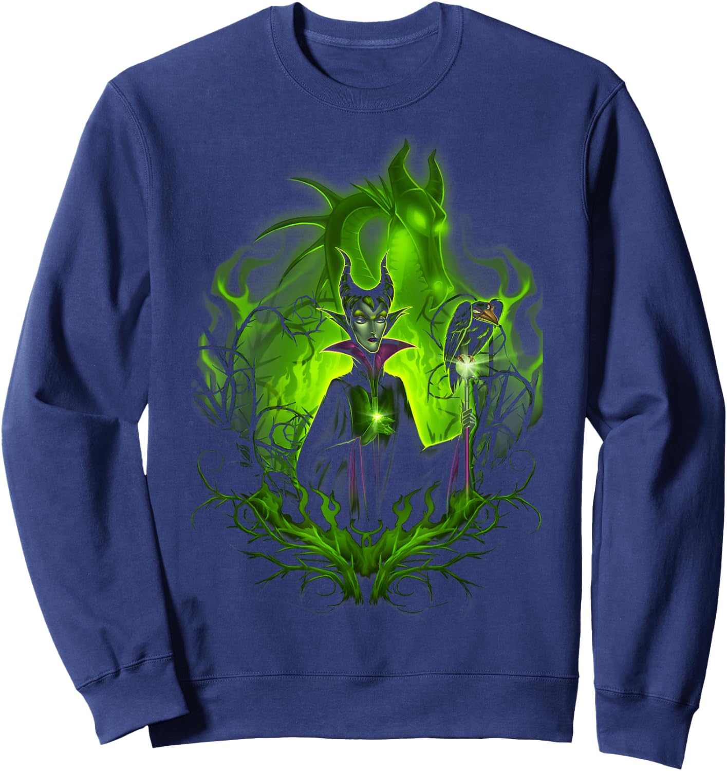Disney Sleeping Beauty Dark Detailed Maleficent Sweatshirt - Sweatshirt | Navy