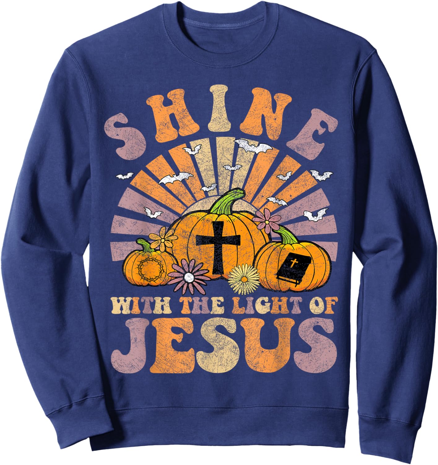 Shine With The Light Of Jesus Christian Halloween Women Sweatshirt - Sweatshirt | Navy