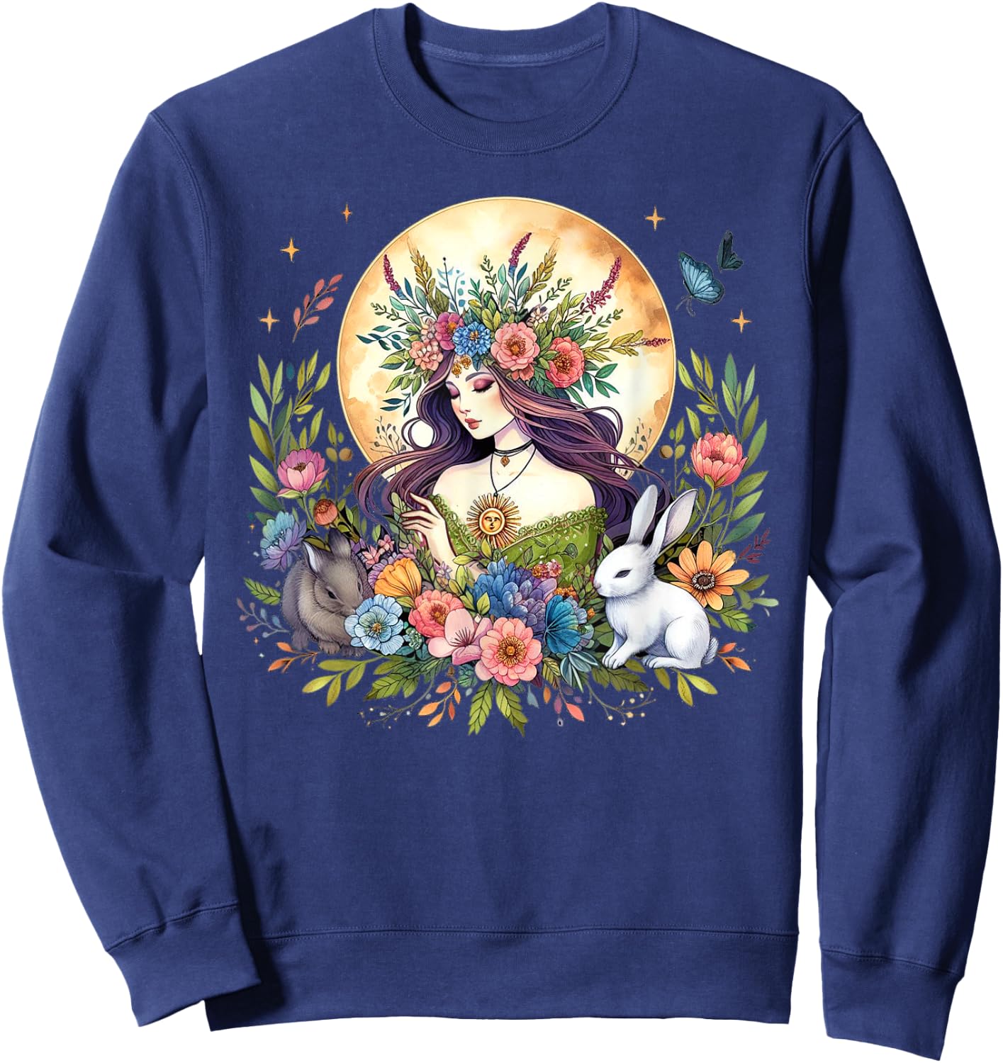 Ostara Goddess Spring Festival Equinox Pagan Ostara Vibes Sweatshirt - Sweatshirt | Navy