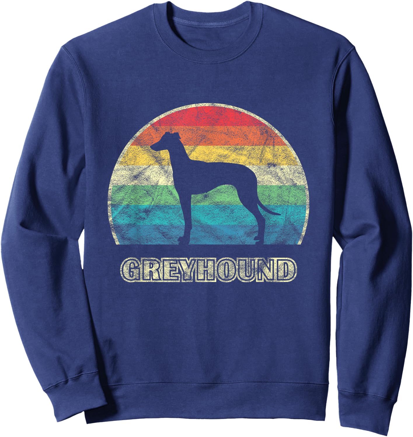 Greyhound Vintage Style Dog Sweatshirt - Sweatshirt | Navy