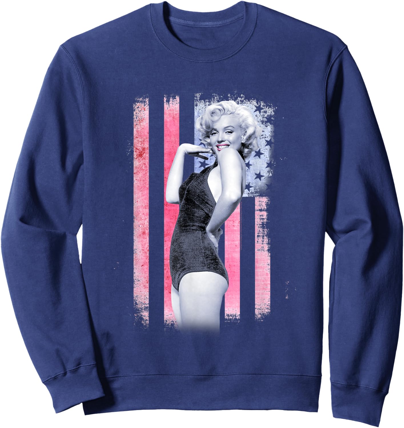 Marilyn Monroe USA Bathing Suit Pose Sweatshirt - Sweatshirt | Navy