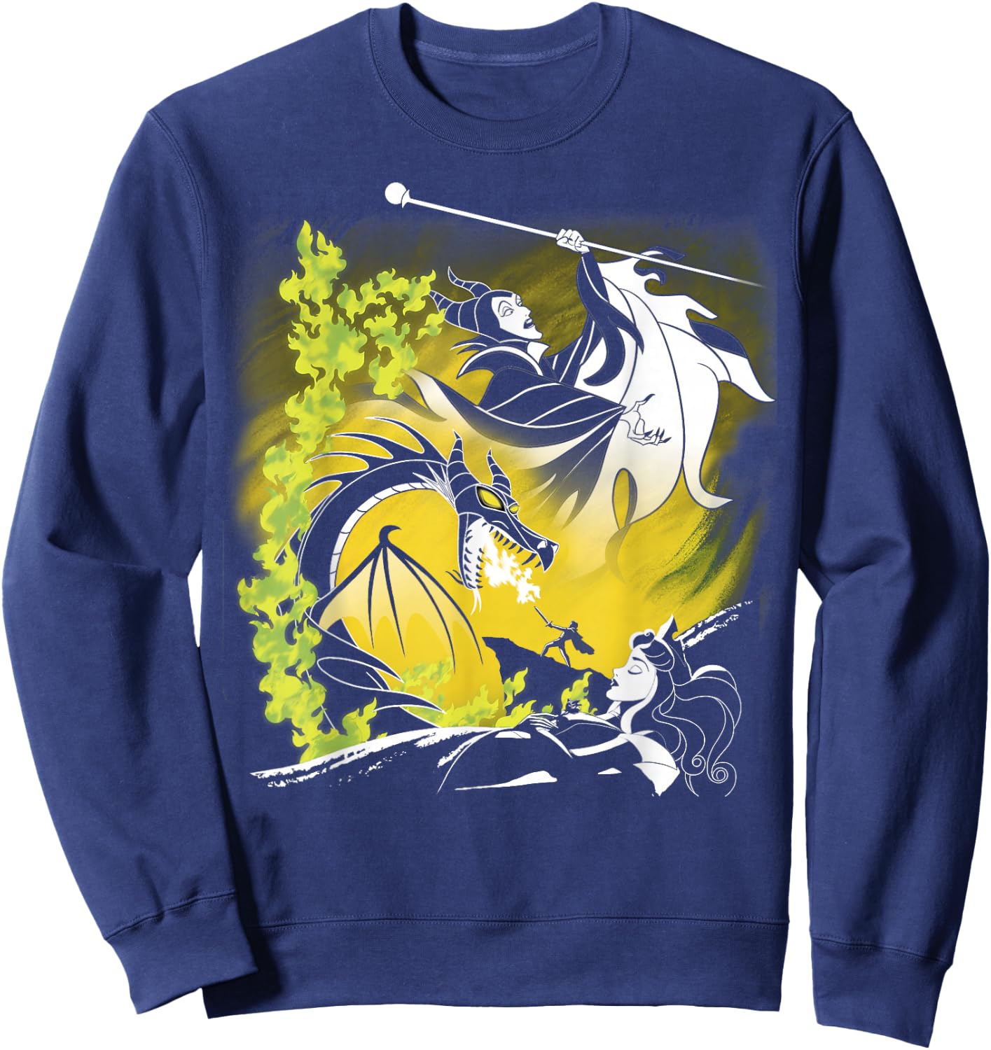 Disney Sleeping Beauty Witch Dragon Fire Graphic Sweatshirt - Sweatshirt | Navy