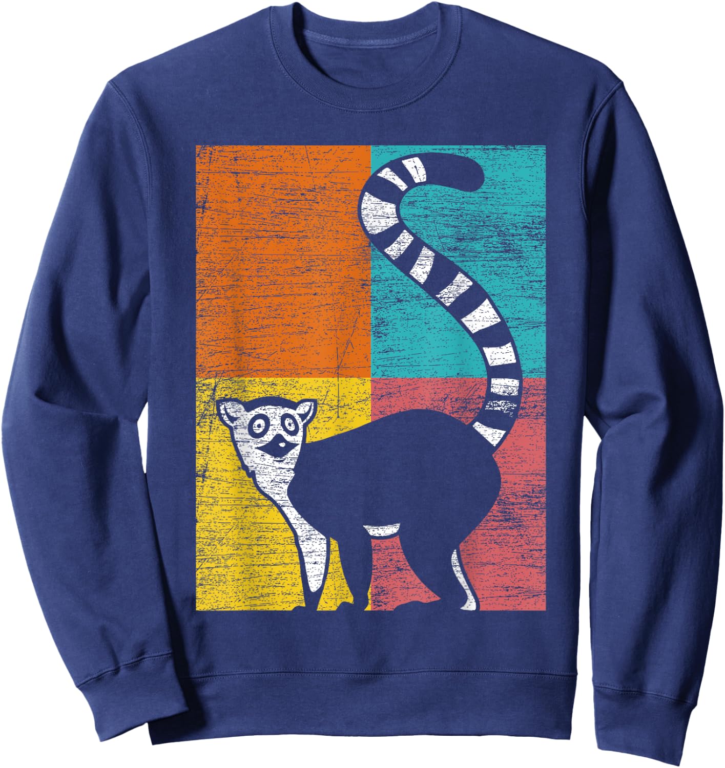 Madagascar Monkey Animal Lemur Sweatshirt - Sweatshirt | Navy