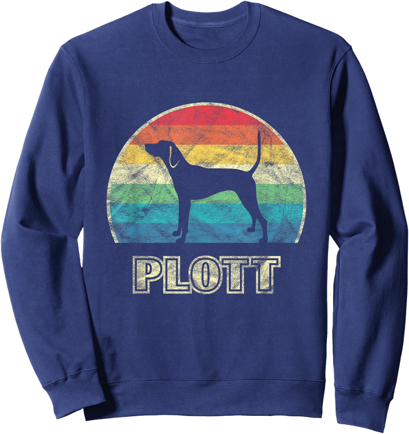 Plott Hound Vintage Style Dog Sweatshirt - Sweatshirt | Navy