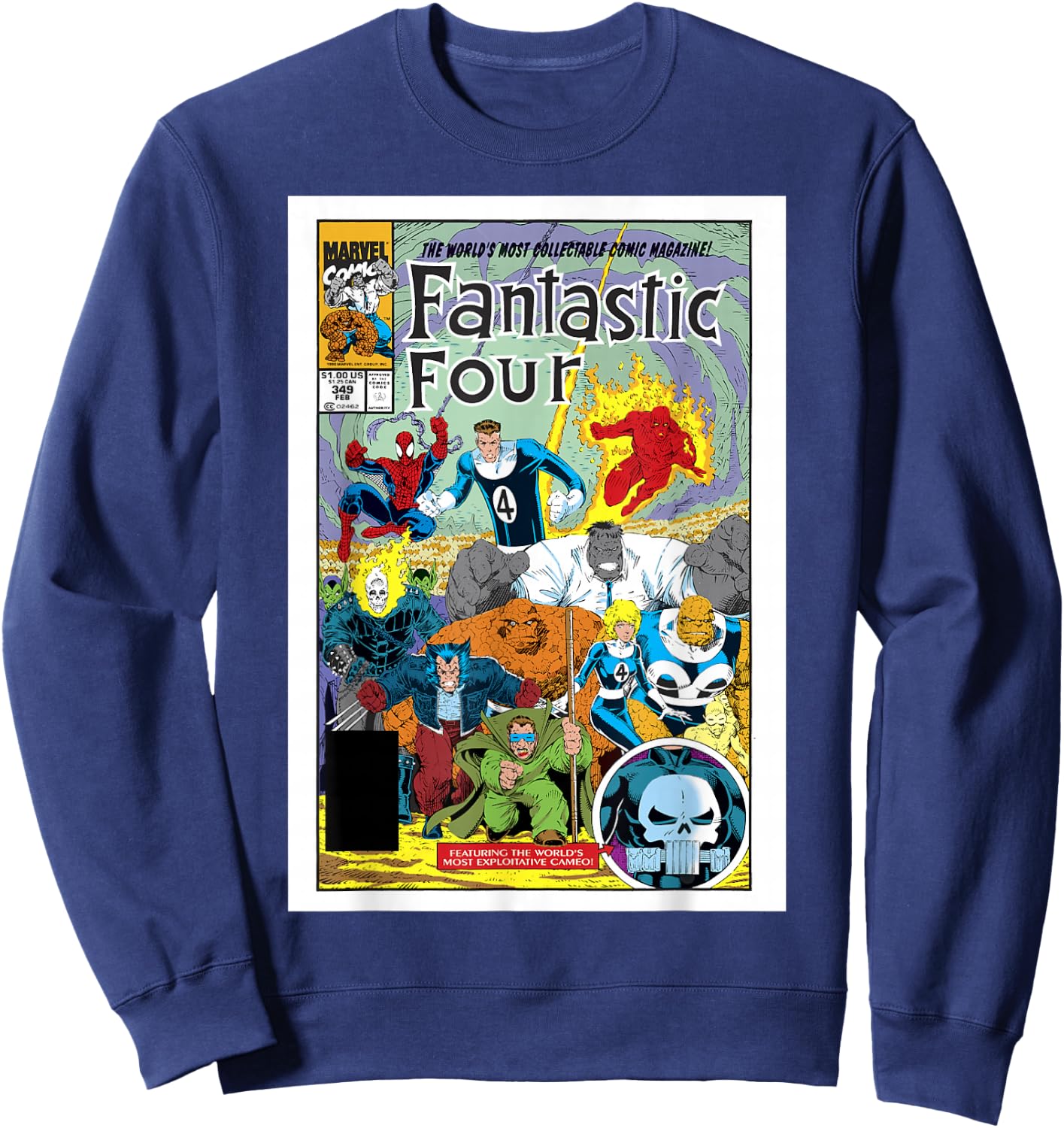 Marvel Exclusive Fantastic Four Vintage Comic Book Cover Small Sweatshirt - Sweatshirt | Navy