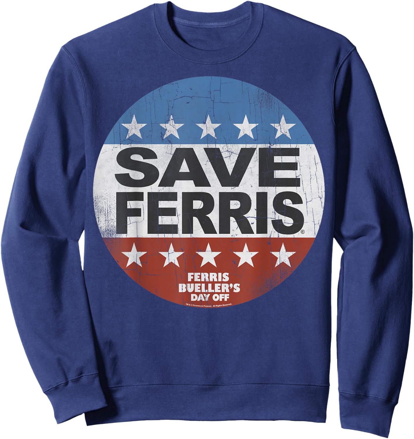 Ferris Bueller's Day Off Save Ferris Presidential Vote Logo Sweatshirt - Sweatshirt | Navy