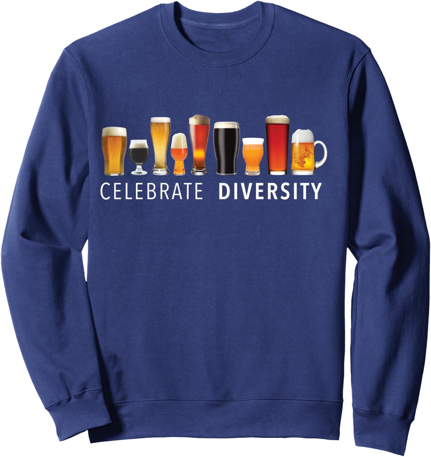 Celebrate Diversity Craft Beer Drinking Sweatshirt - Sweatshirt | Navy