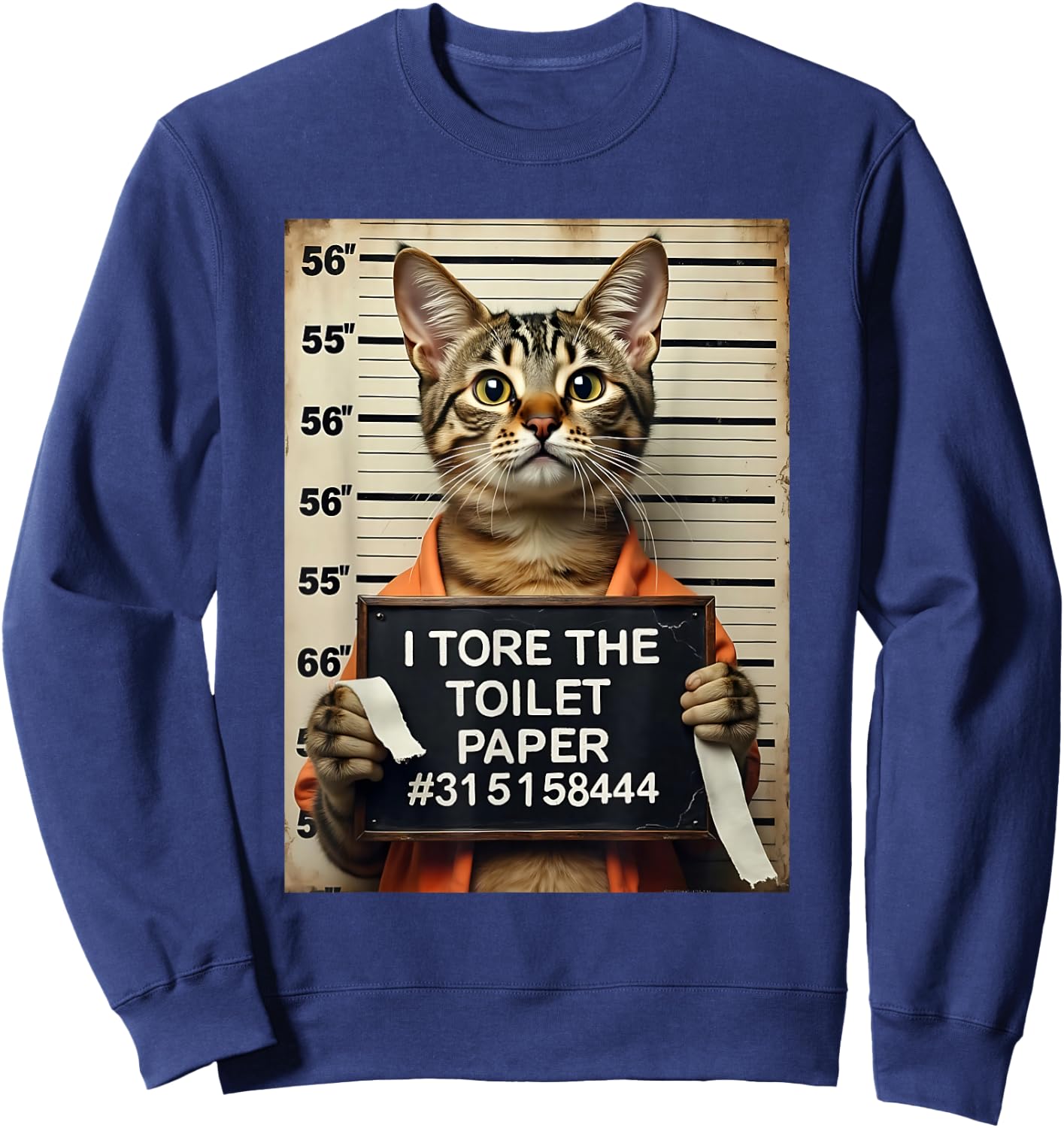 Roaring Bad Cat I Tore The Toilet Paper Sweatshirt - Sweatshirt | Navy