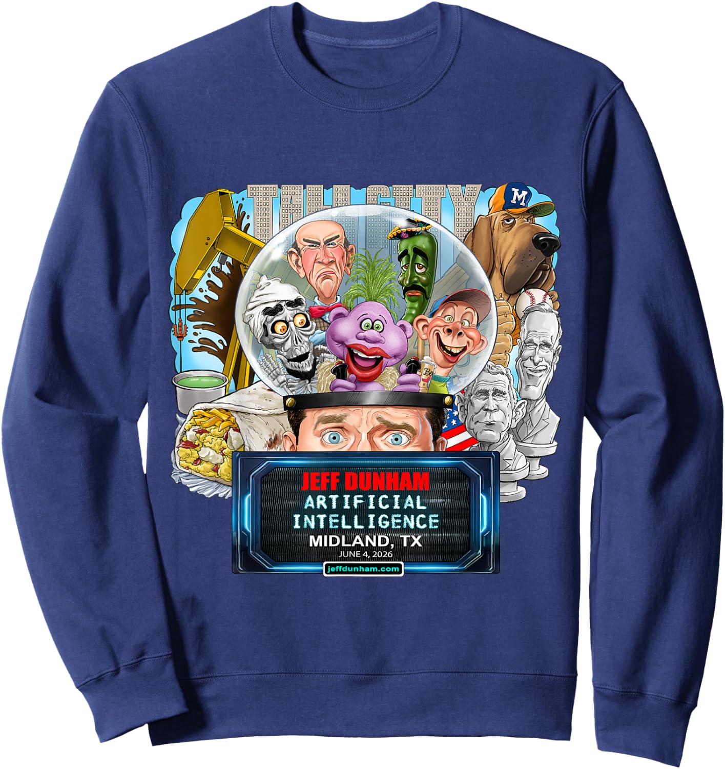 Jeff Dunham Midland, TX (2026) Sweatshirt - Sweatshirt | Navy