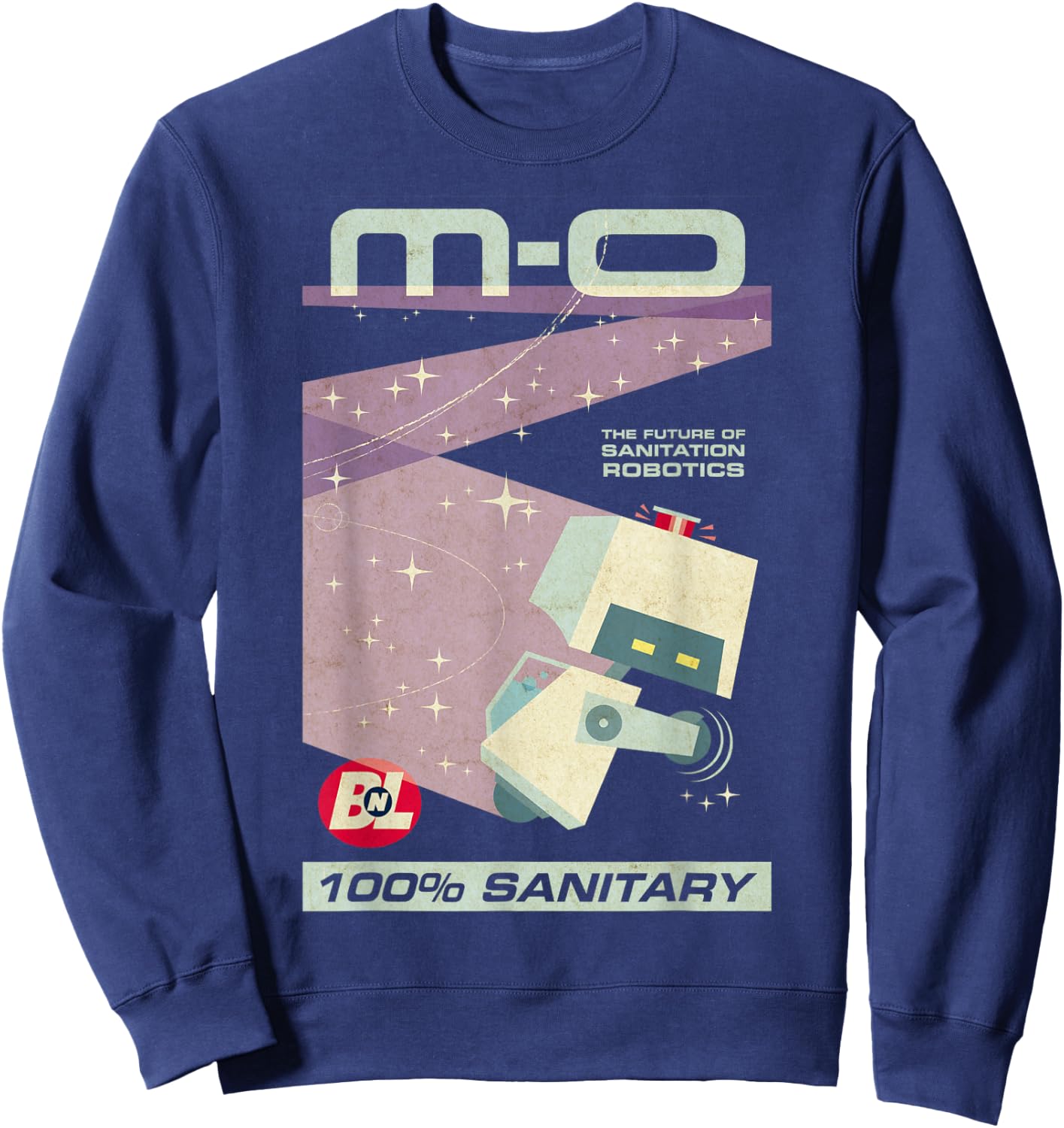 Disney Pixar Wall-E M-O Future of Sanitation Robotics Poster Sweatshirt - Sweatshirt | Navy