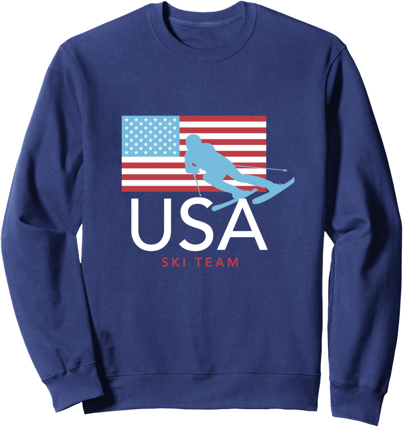USA Ski Team American Flag : Winter Sports Games Sweatshirt - Sweatshirt | Navy