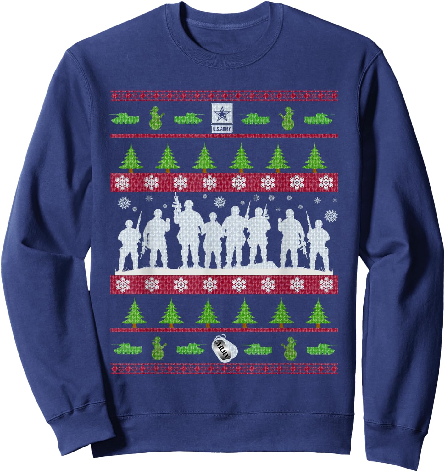 US Army Ugly Christmas Sweater Military Sweatshirt - Sweatshirt | Navy
