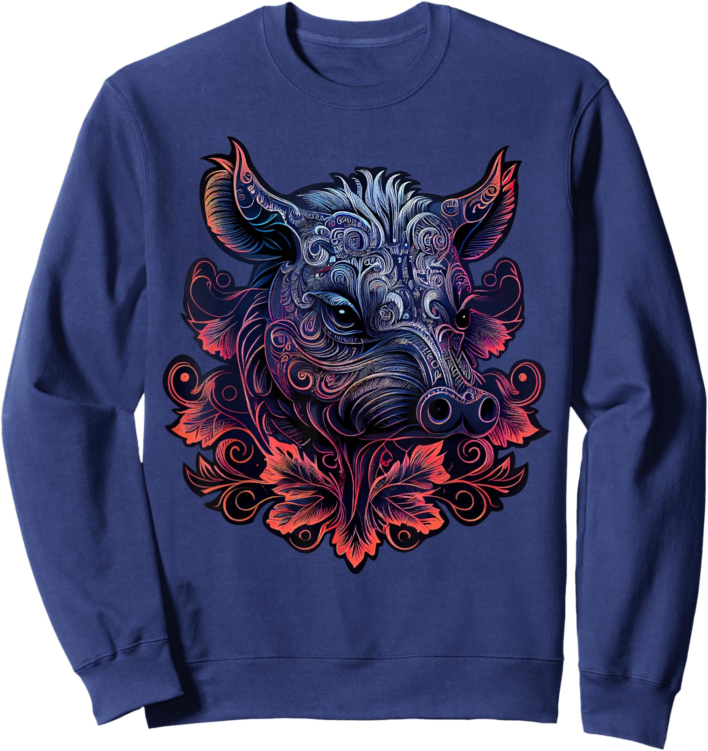 Chinese Lunar New Year Zodiac Pig Astrology Boar Sweatshirt - Sweatshirt | Navy