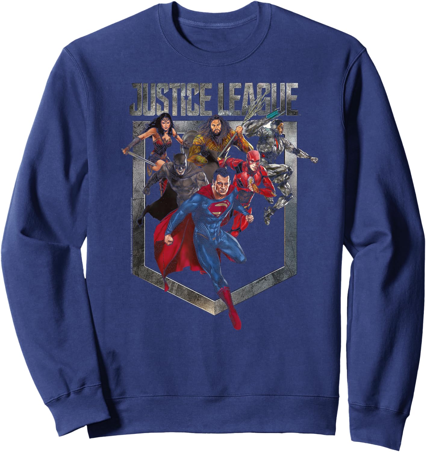 Justice League Movie Charge T Shirt Sweatshirt - Sweatshirt | Navy