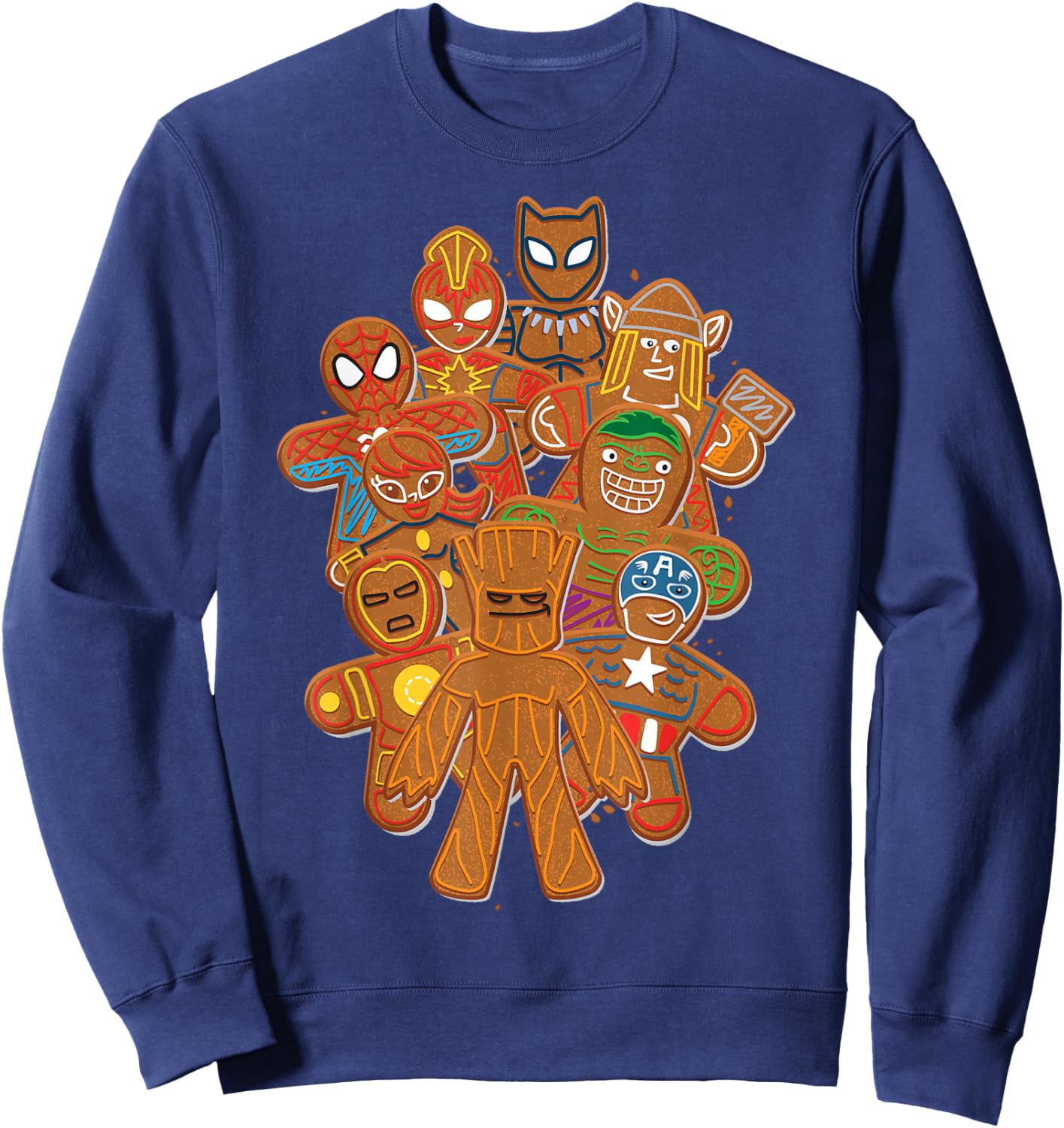 Marvel Avengers Gingerbread Cookie Cluster Sweatshirt - Sweatshirt | Navy