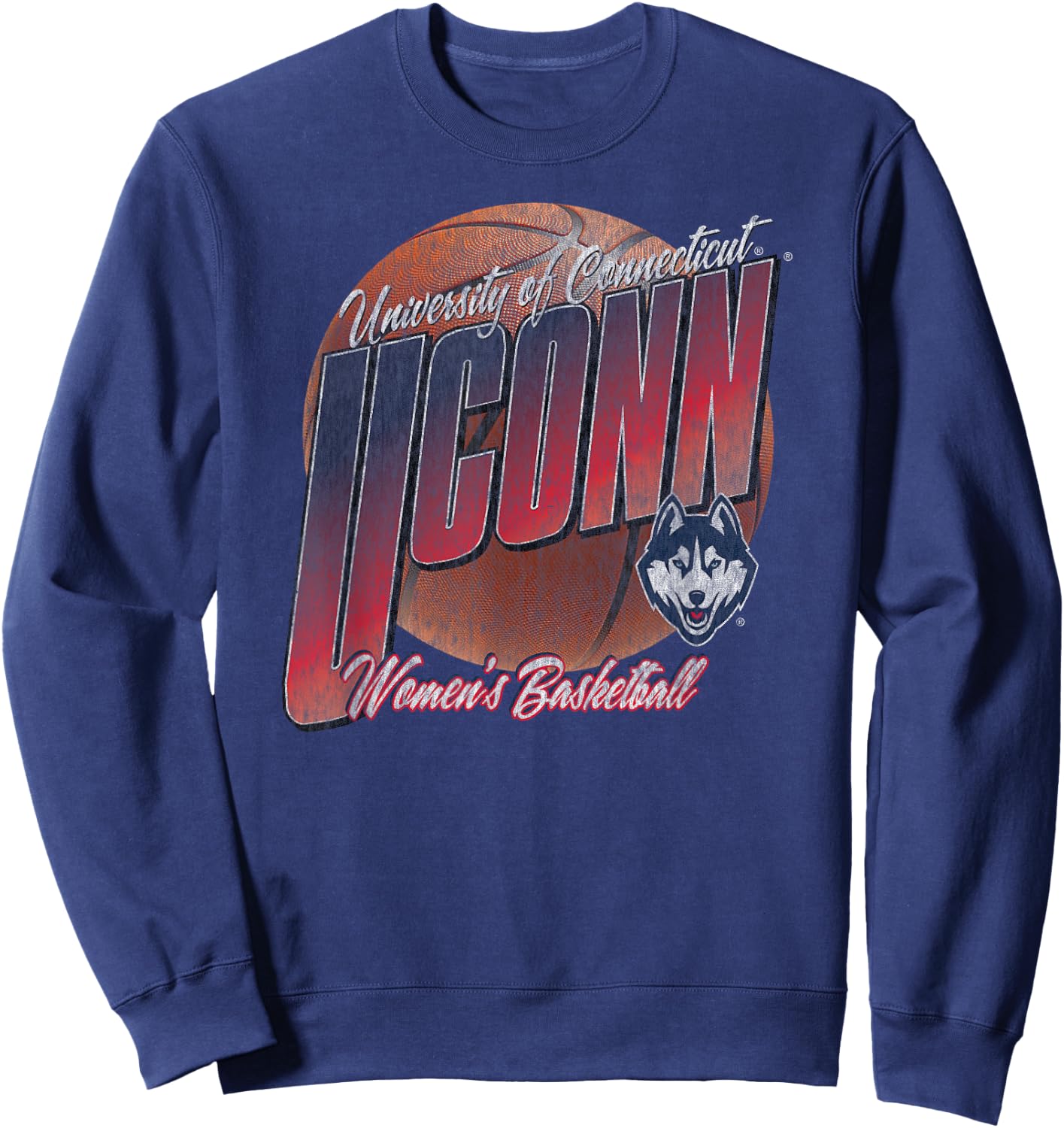 Connecticut Huskies Women's Basketball Vintage Bounce Sweatshirt - Sweatshirt | Navy