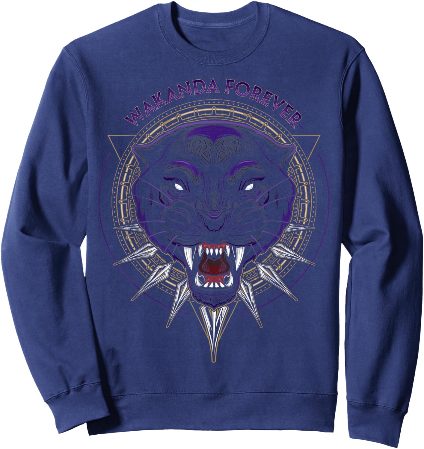 Marvel Black Panther Wakanda Forever Circle Graphic Sweatshirt - Sweatshirt | Navy