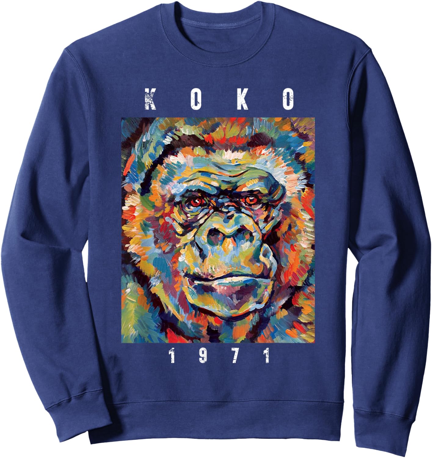 Koko Gorilla RIP 1971-2018 Master Sign Language Sweatshirt - Sweatshirt | Navy