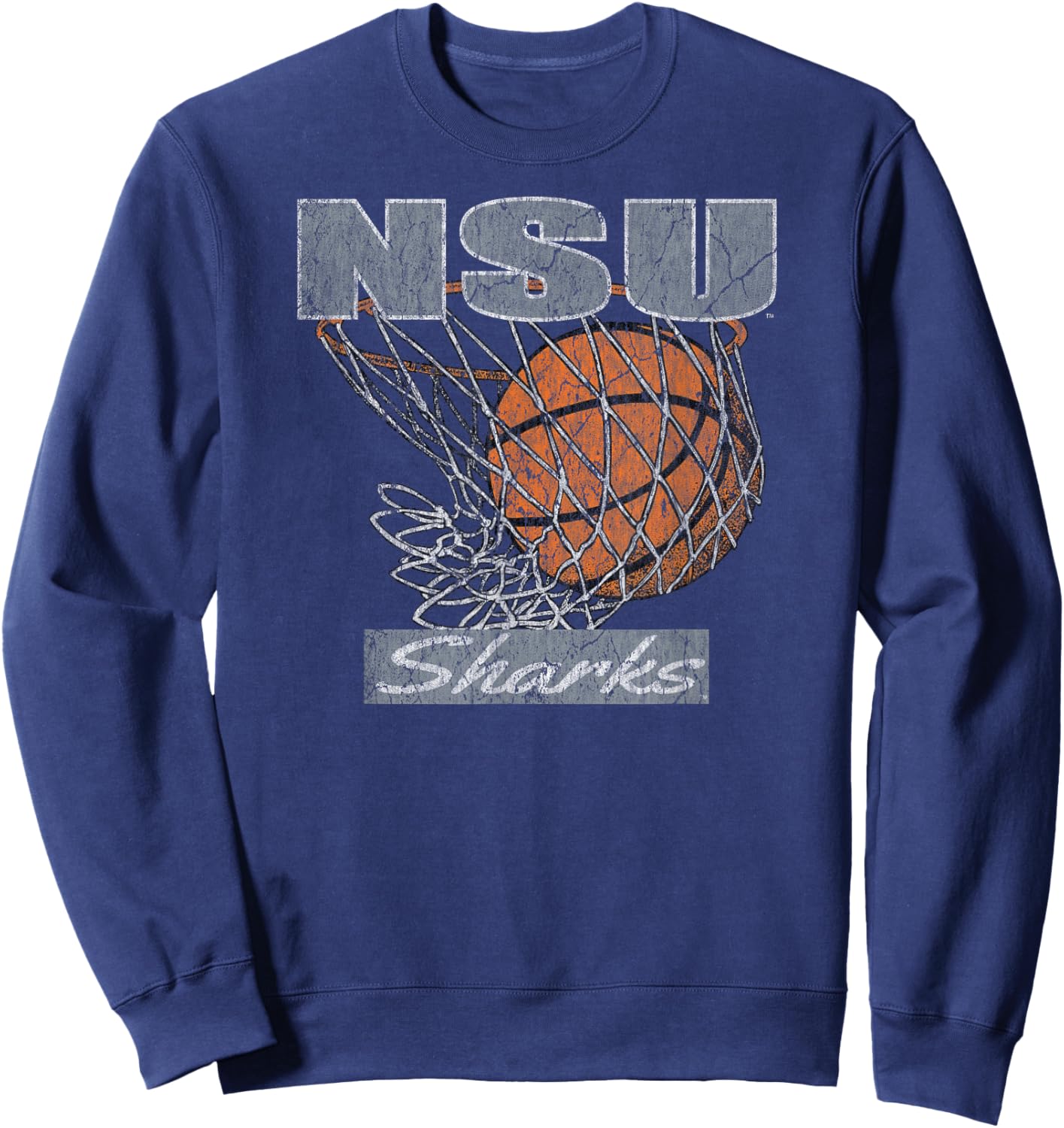 Nova Southeastern Sharks Vintage Basketball 90's Royal Sweatshirt - Sweatshirt | Navy