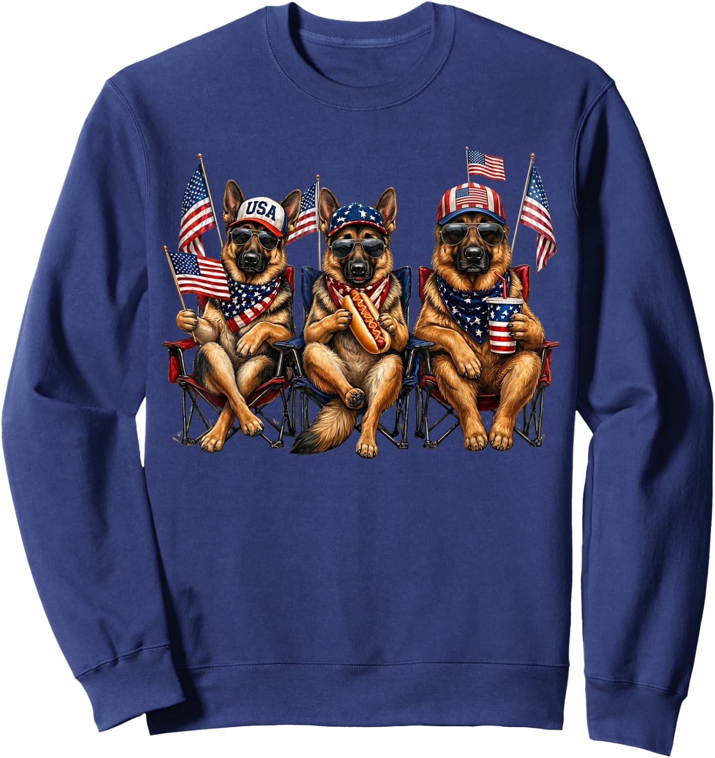 250 Years of Freedom German Shepherd Dog 1776-2026 4th of Sweatshirt - Sweatshirt | Navy