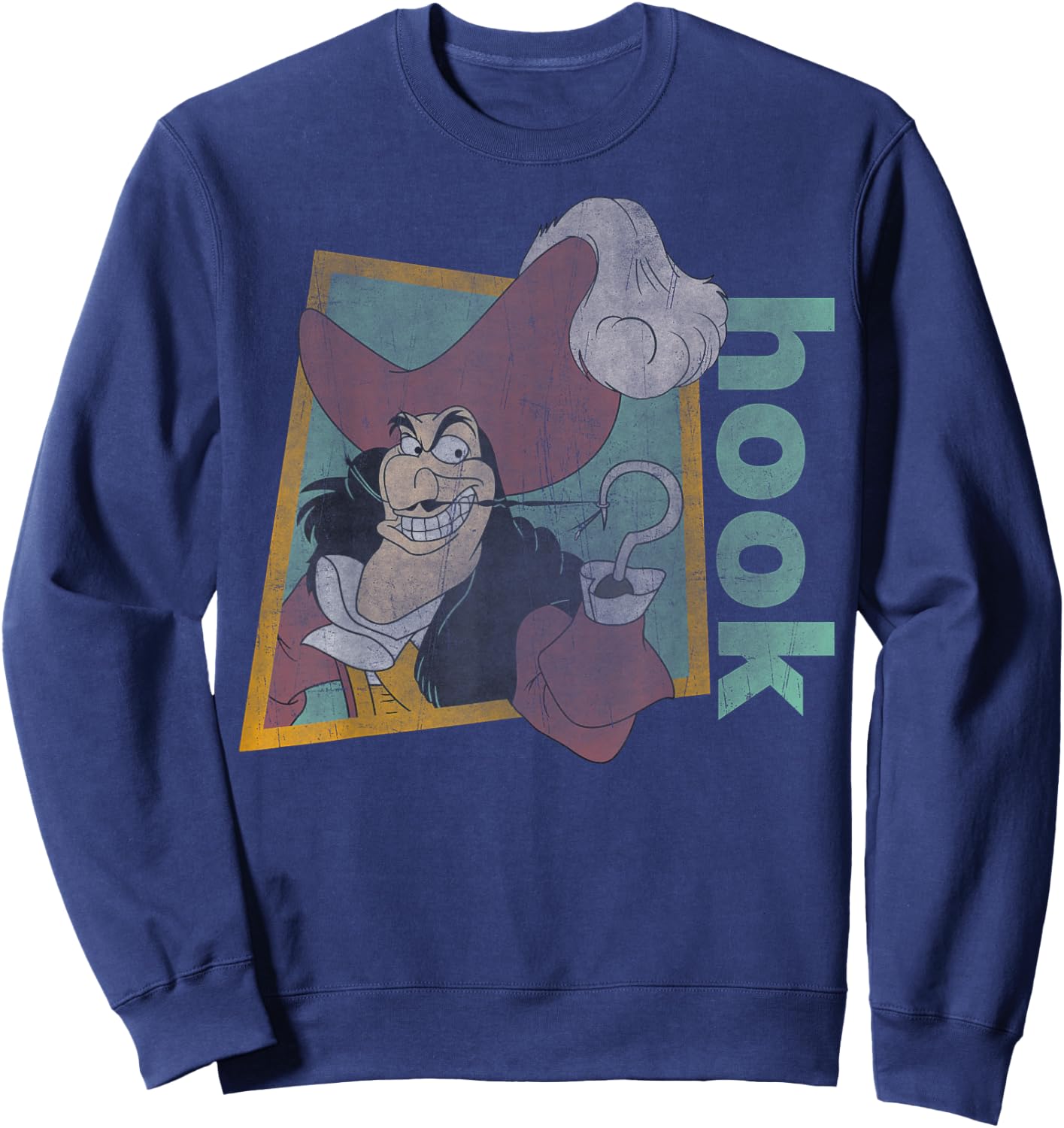 Disney Peter Pan Retro Captain Hook Smirking Sweatshirt - Sweatshirt | Navy
