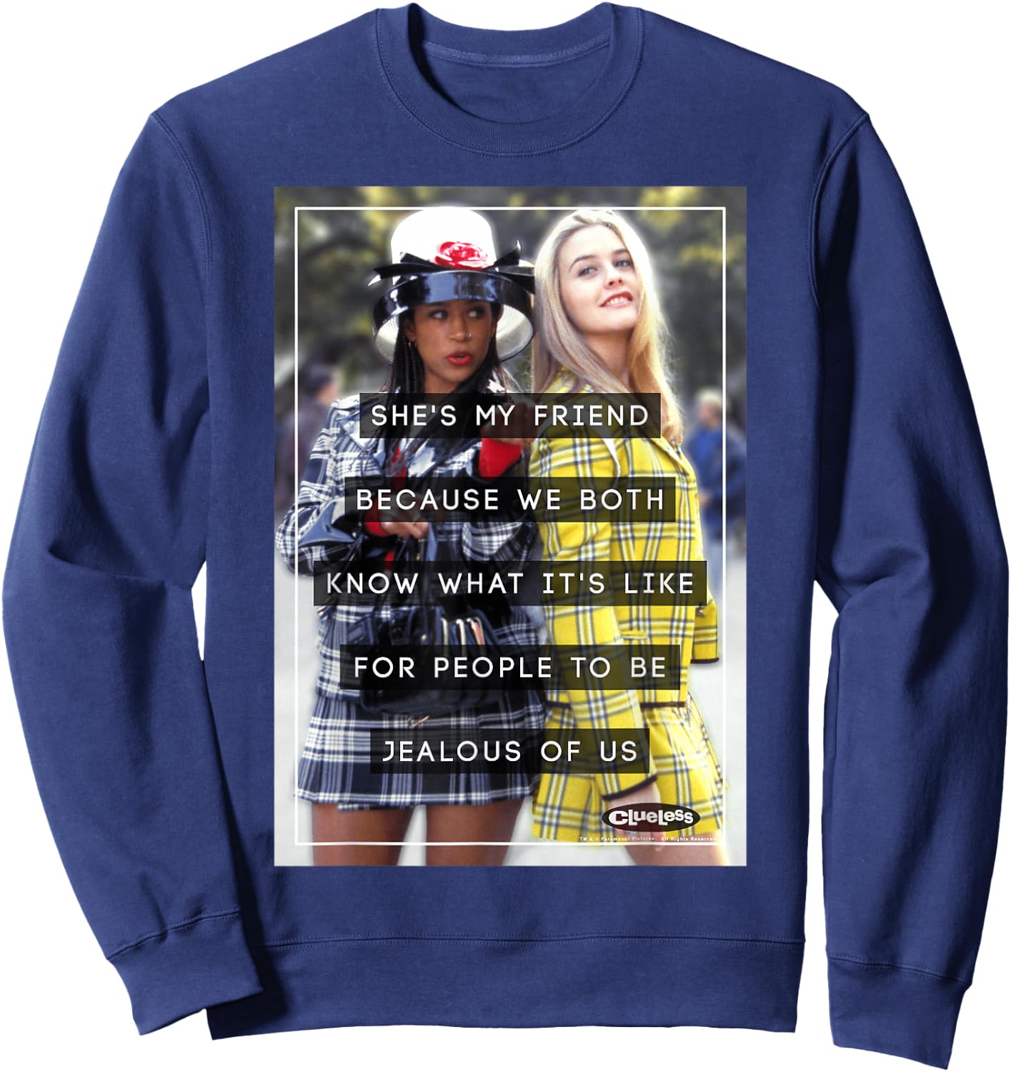 Clueless Cher & Dionne She's My Friend Graphic Sweatshirt - Sweatshirt | Navy