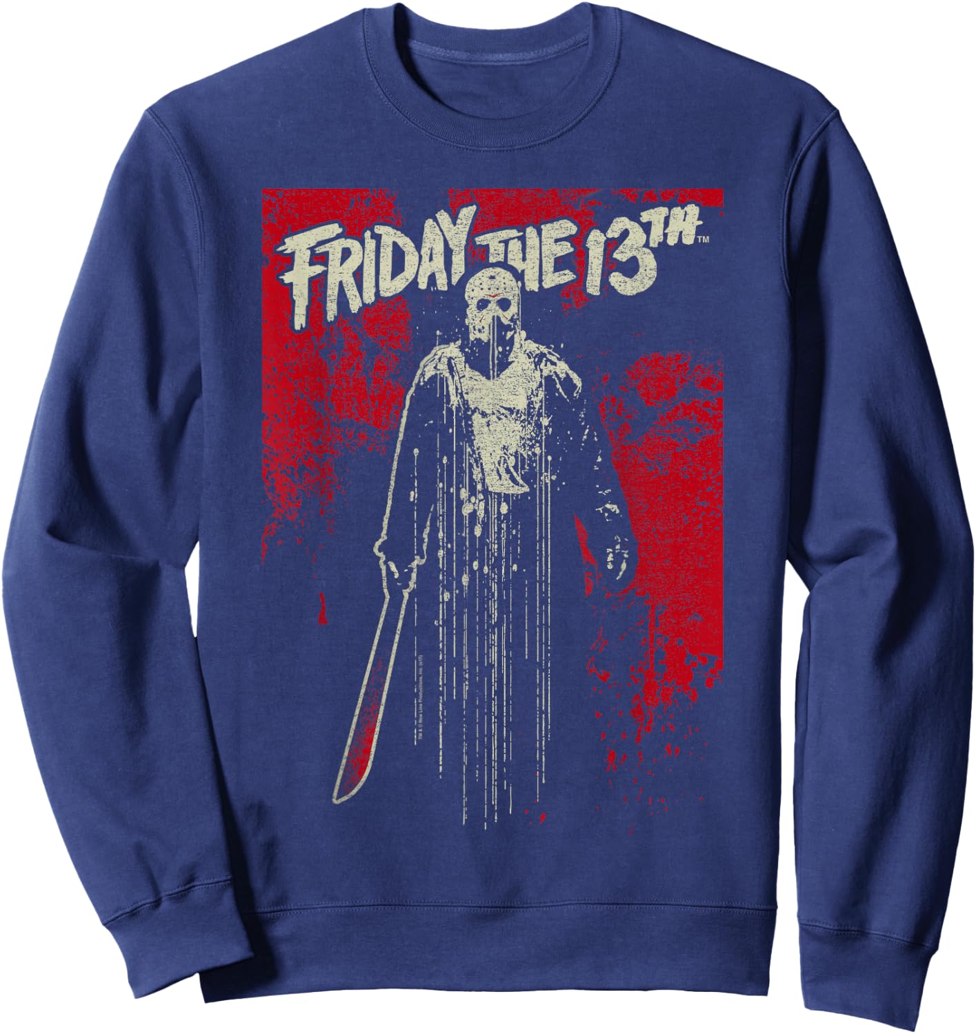 Friday The 13th Jason Drip T Shirt Sweatshirt - Sweatshirt | Navy