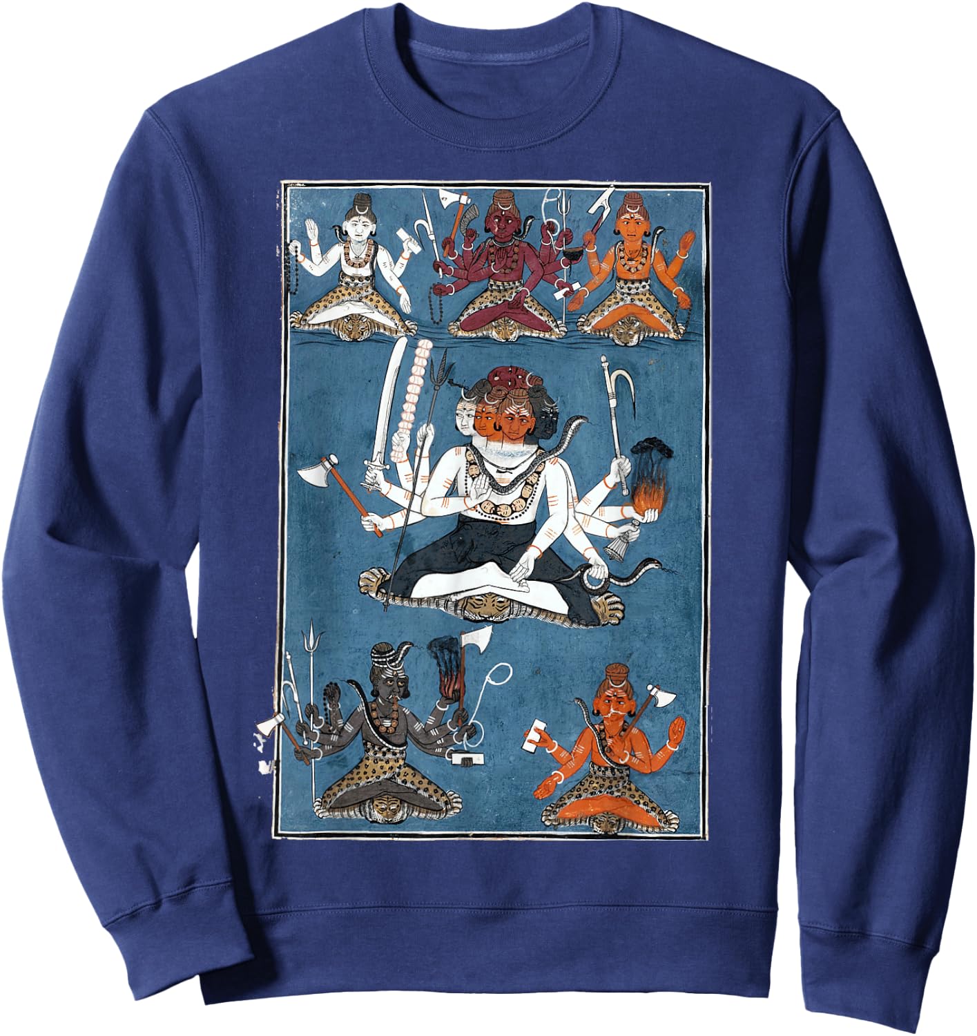 Hindu Shiva Yoga Meditation Mandala Sweatshirt - Sweatshirt | Navy