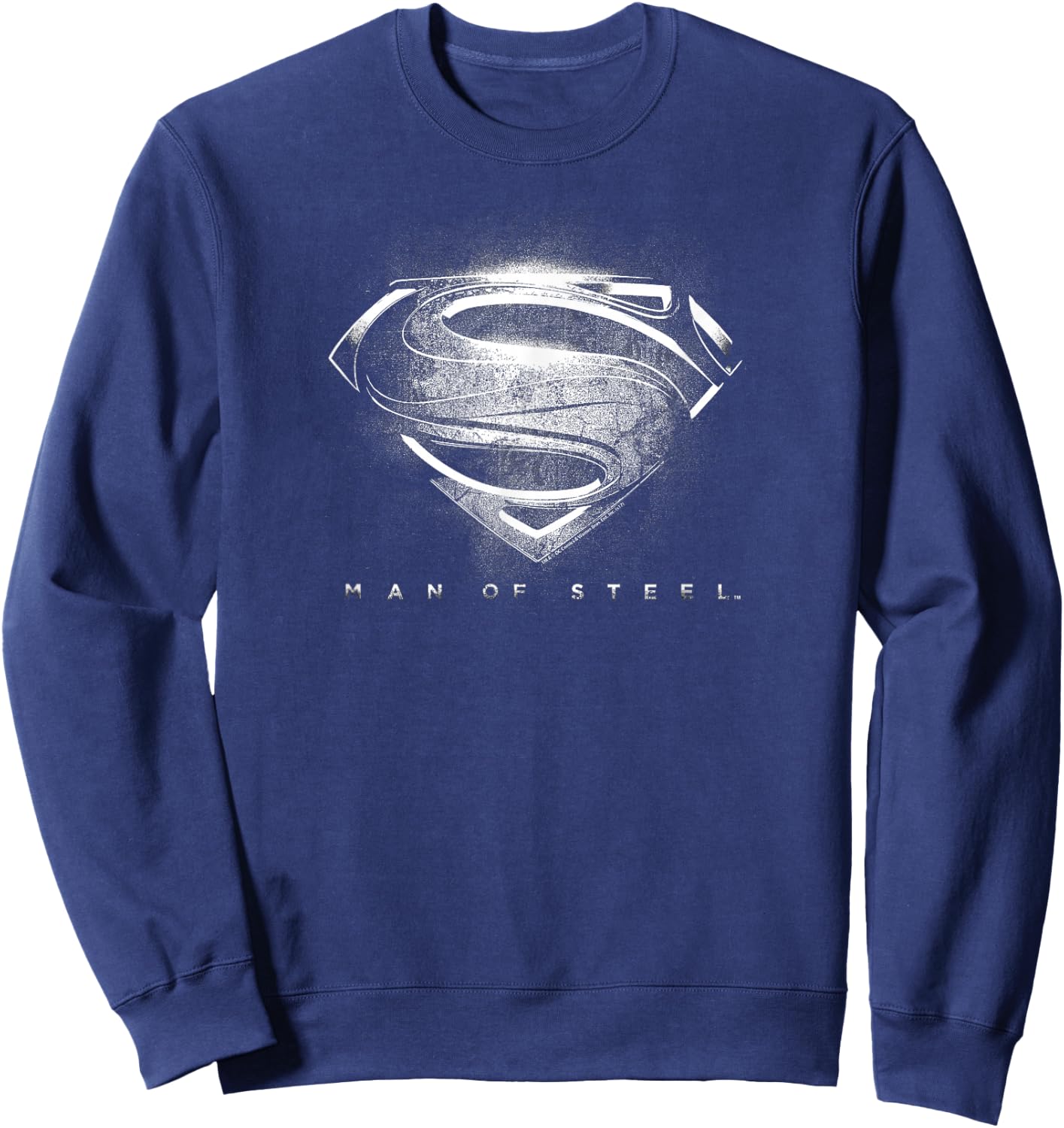 Superman Man of Steel Contrast Logo Symbol Sweatshirt - Sweatshirt | Navy