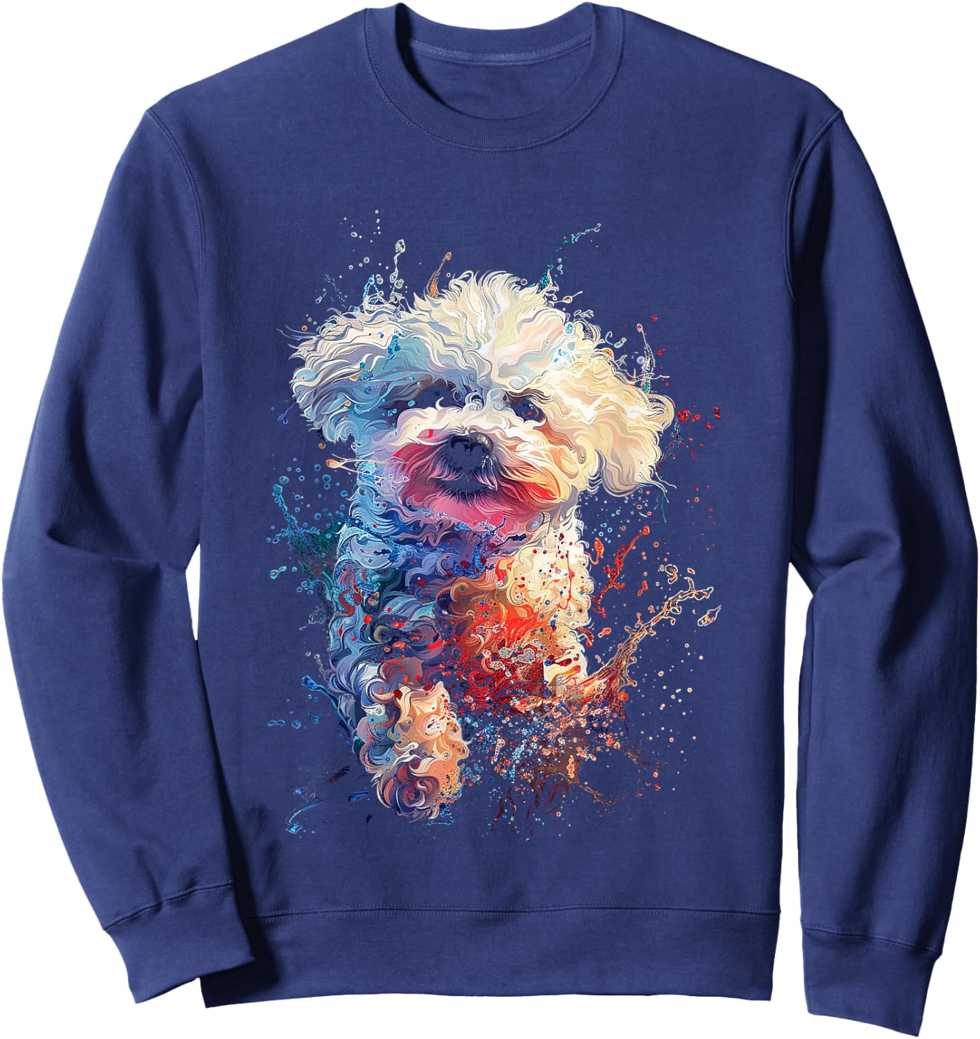 Bichon Frise Splash Sweatshirt - Sweatshirt | Navy
