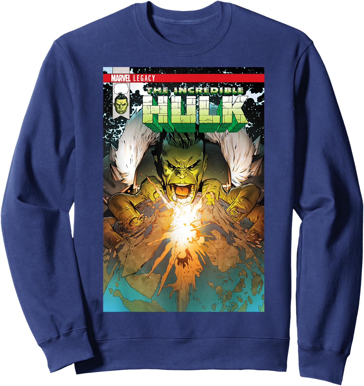 Marvel Hulk Earth Crusher Legacy Comic Cover Graphic Sweatshirt - Sweatshirt | Navy