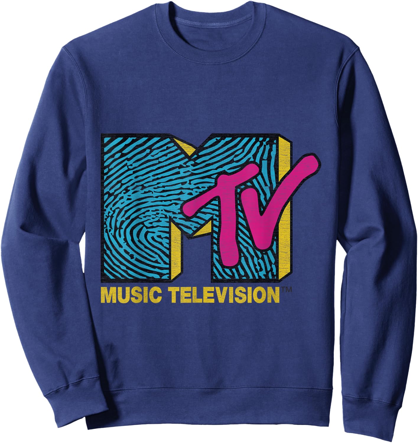 Classic MTV Logo Finger Print Design T- Shirts Sweatshirt - Sweatshirt | Navy