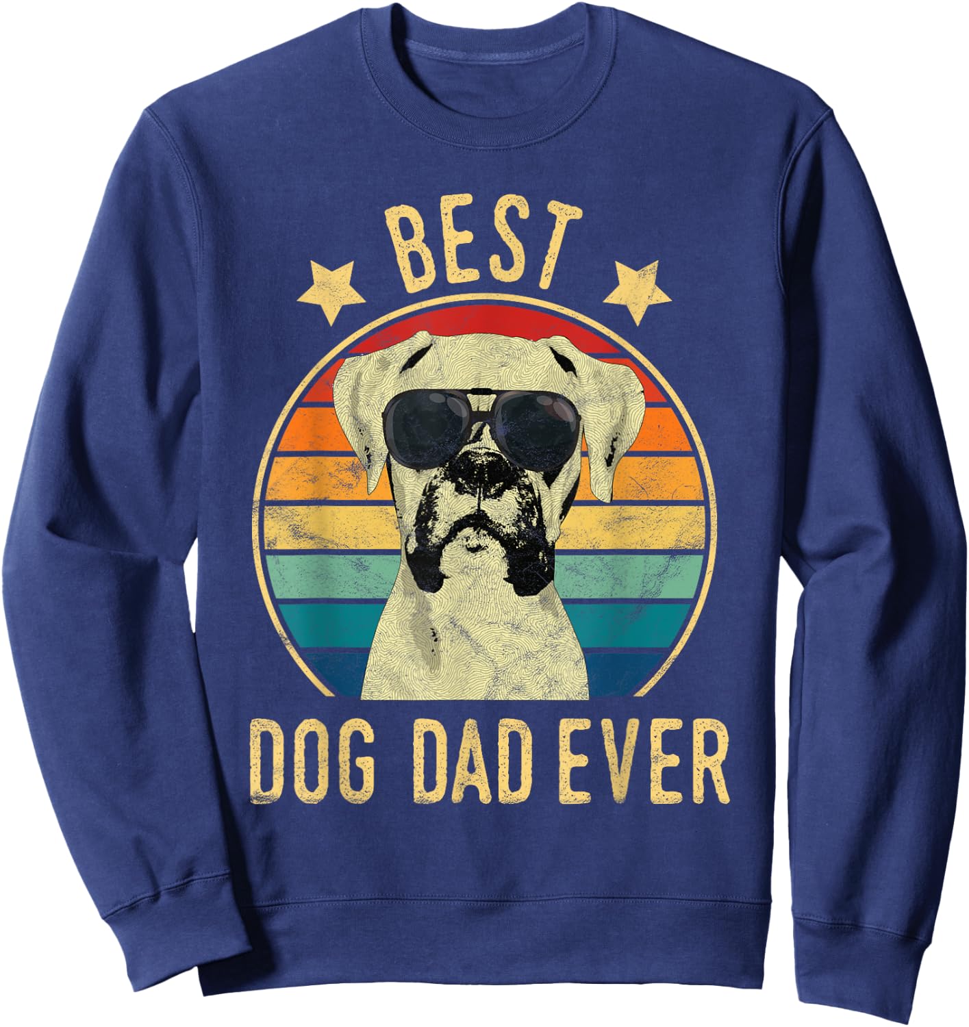 Best Dog Dad Ever Boxer Father's Day Gift Men Sweatshirt - Sweatshirt | Navy