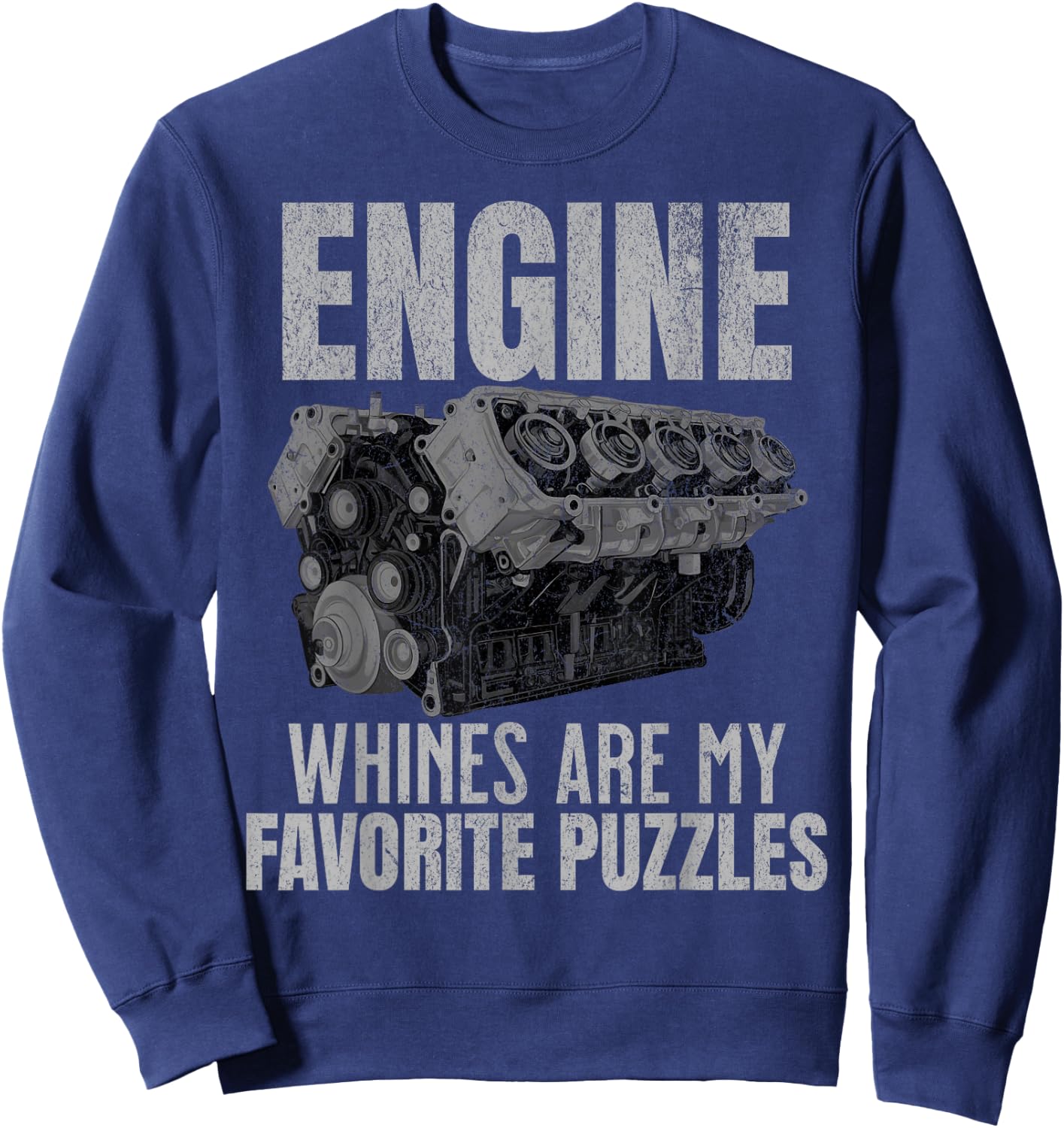 Funny Mechanic Engine Block Car Auto Repair Garage Sweatshirt - Sweatshirt | Navy