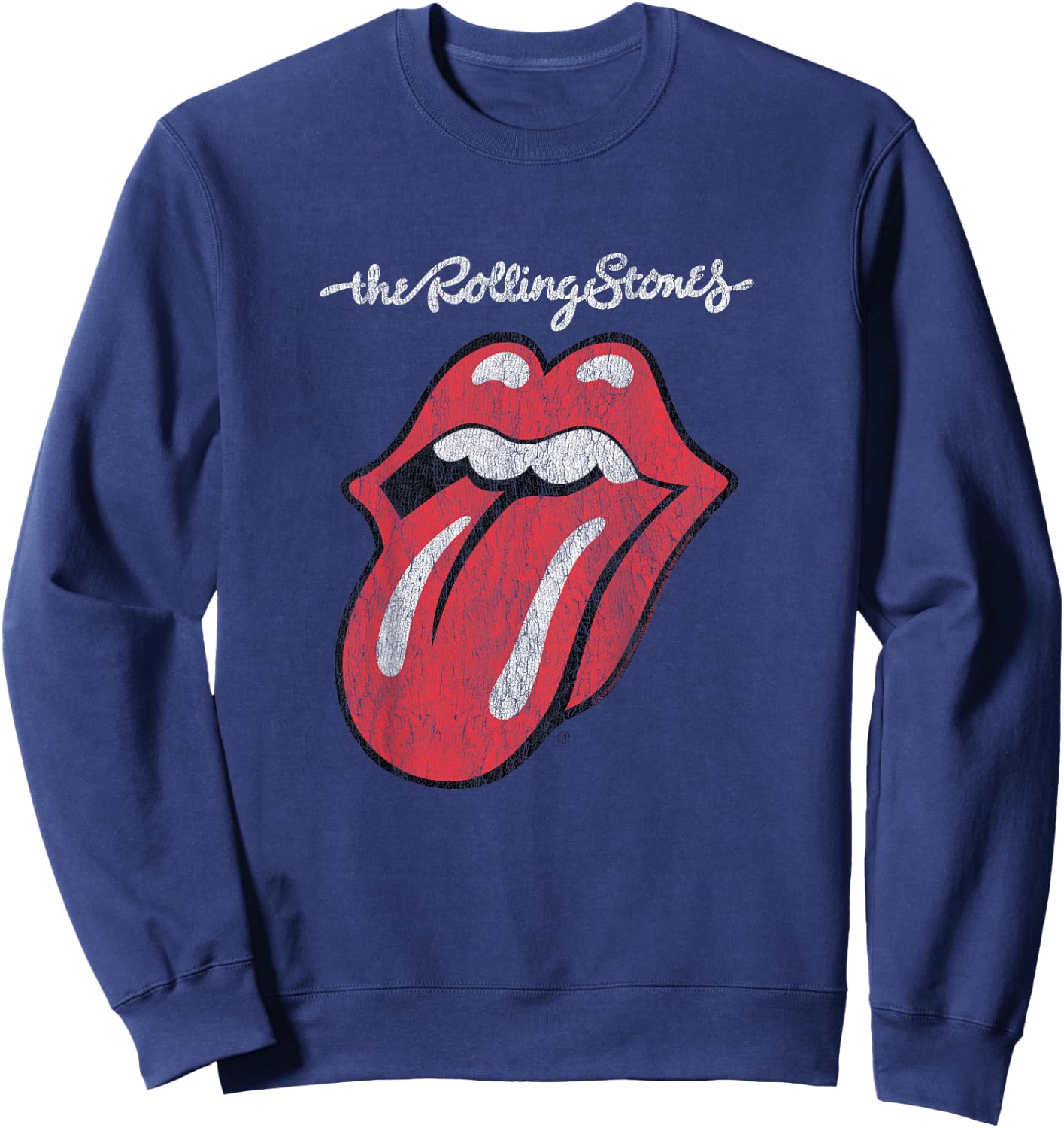The Rolling Stones Script Tongue Logo Sweatshirt - Sweatshirt | Navy