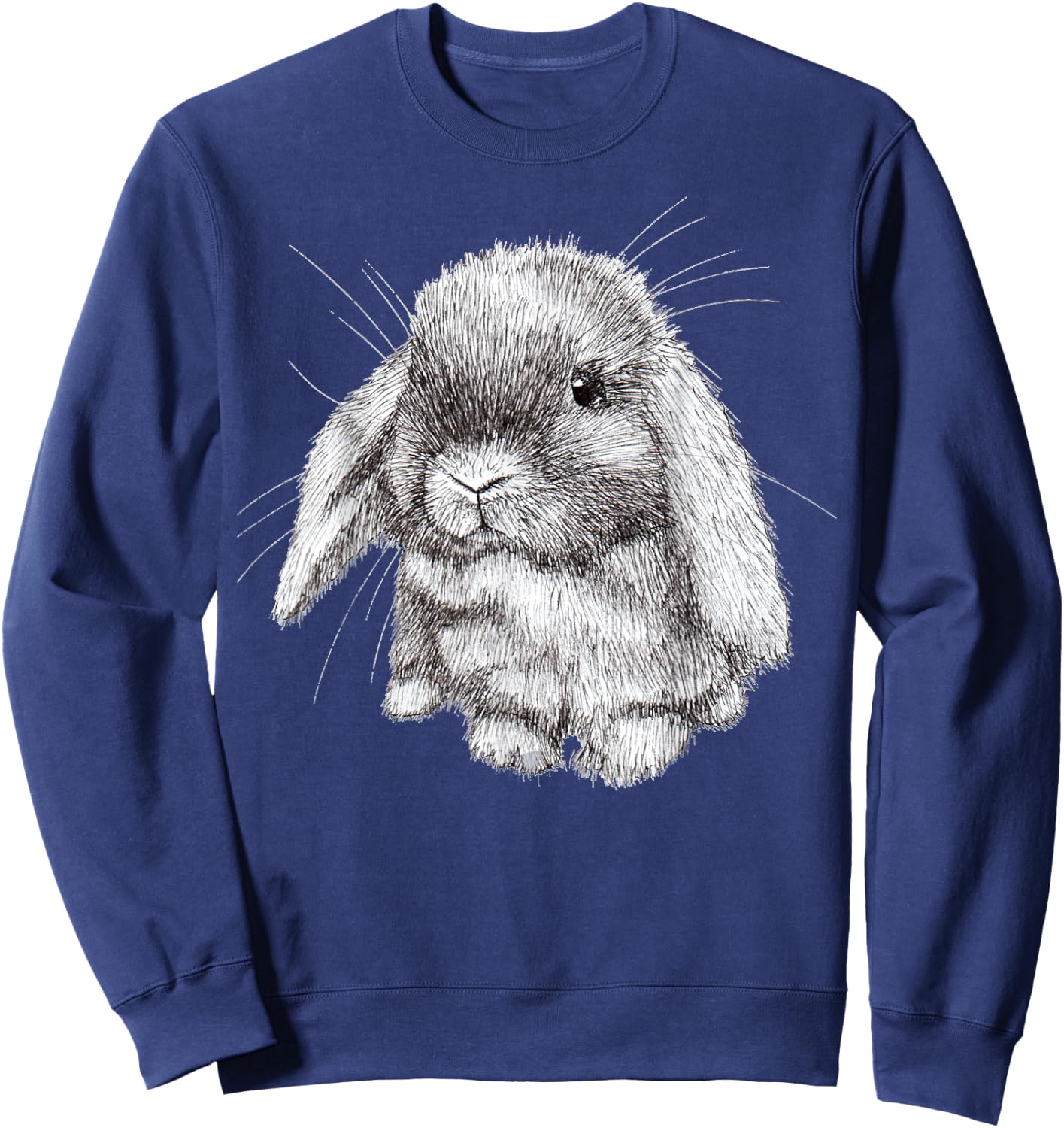 Lop Eared Bunny Rabbit Sketch Childrens Sweatshirt - Sweatshirt | Navy