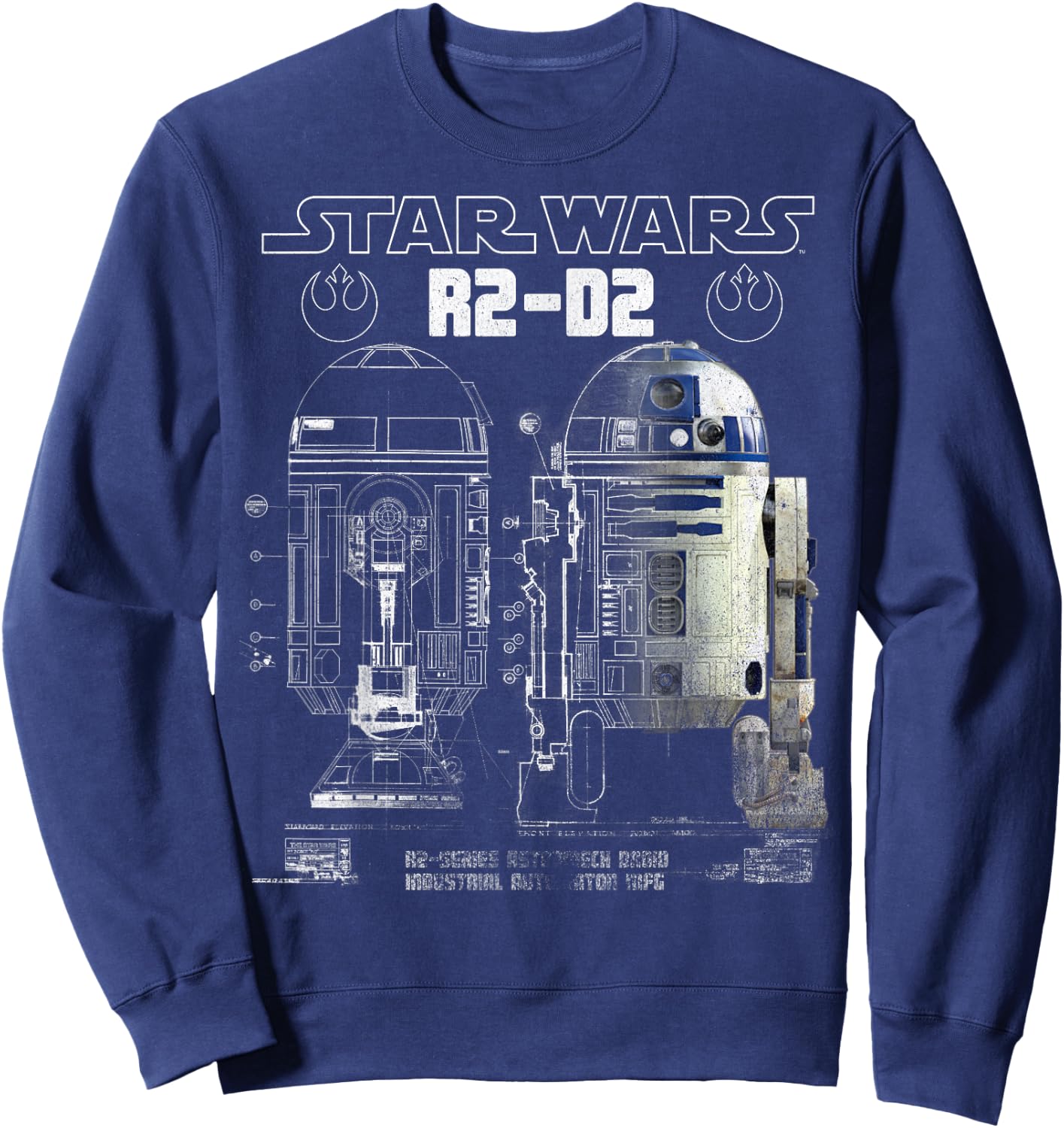 Star Wars R2-D2 Astromech Droid Schematic Graphic Sweatshirt - Sweatshirt | Navy