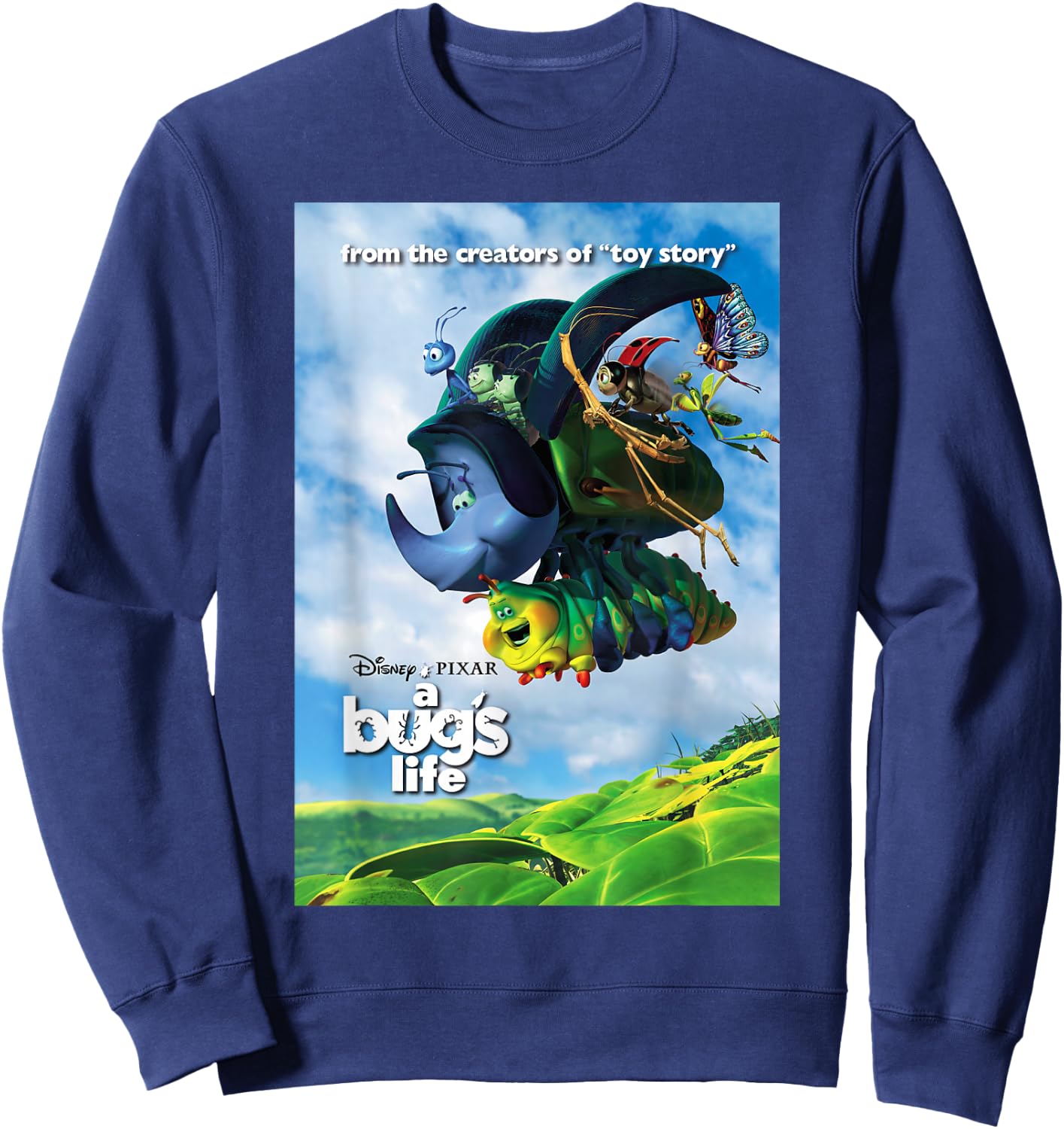 Disney Pixar A Bug's Life Flying Bugs Poster Sweatshirt - Sweatshirt | Navy