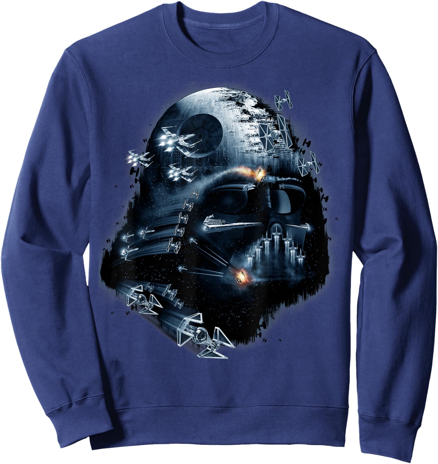 Star Wars Darth Vader Helmet Collage Graphic Sweatshirt - Sweatshirt | Navy