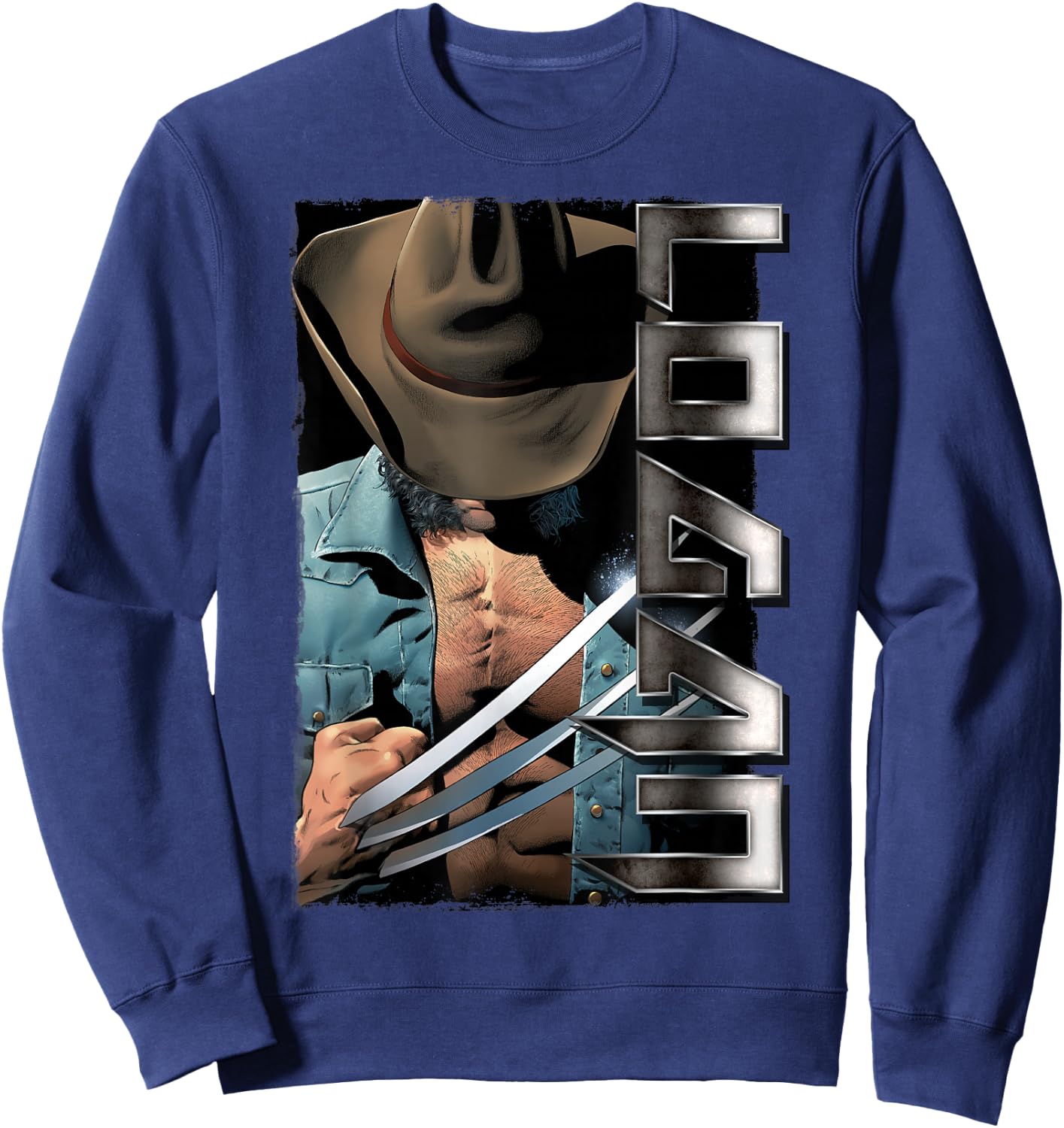 Marvel X-Men Wolverine Old Man Logan Profile Graphic Sweatshirt - Sweatshirt | Navy