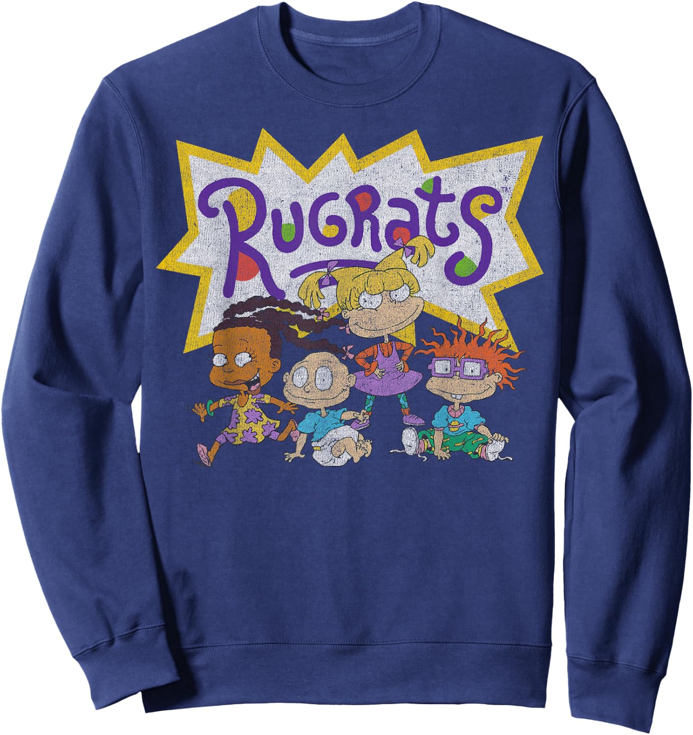 Nickelodeon Rugrats Vintage Group Shot Logo Sweatshirt - Sweatshirt | Navy